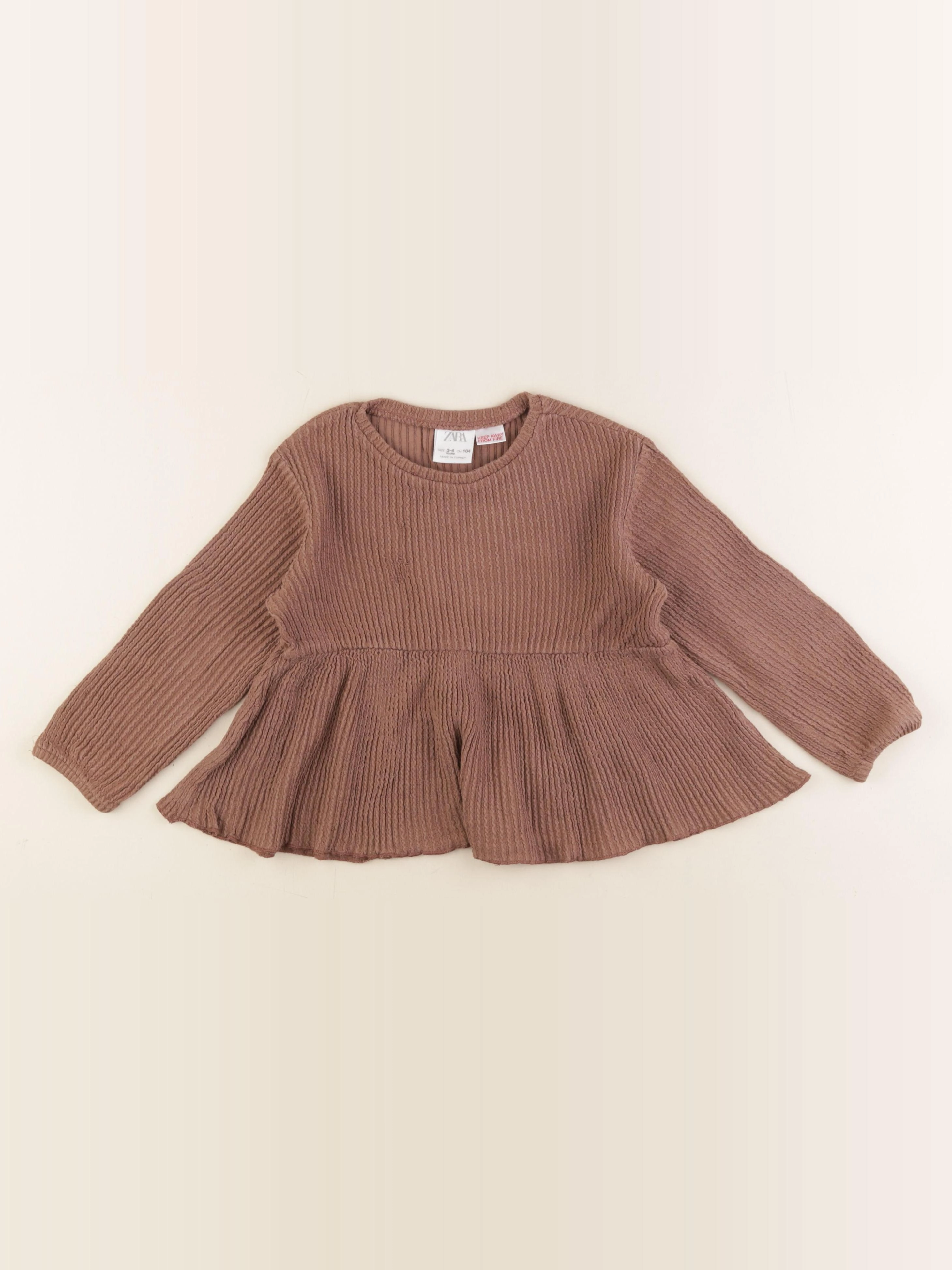 Zara - tee-shirt marron - 3/4 ans