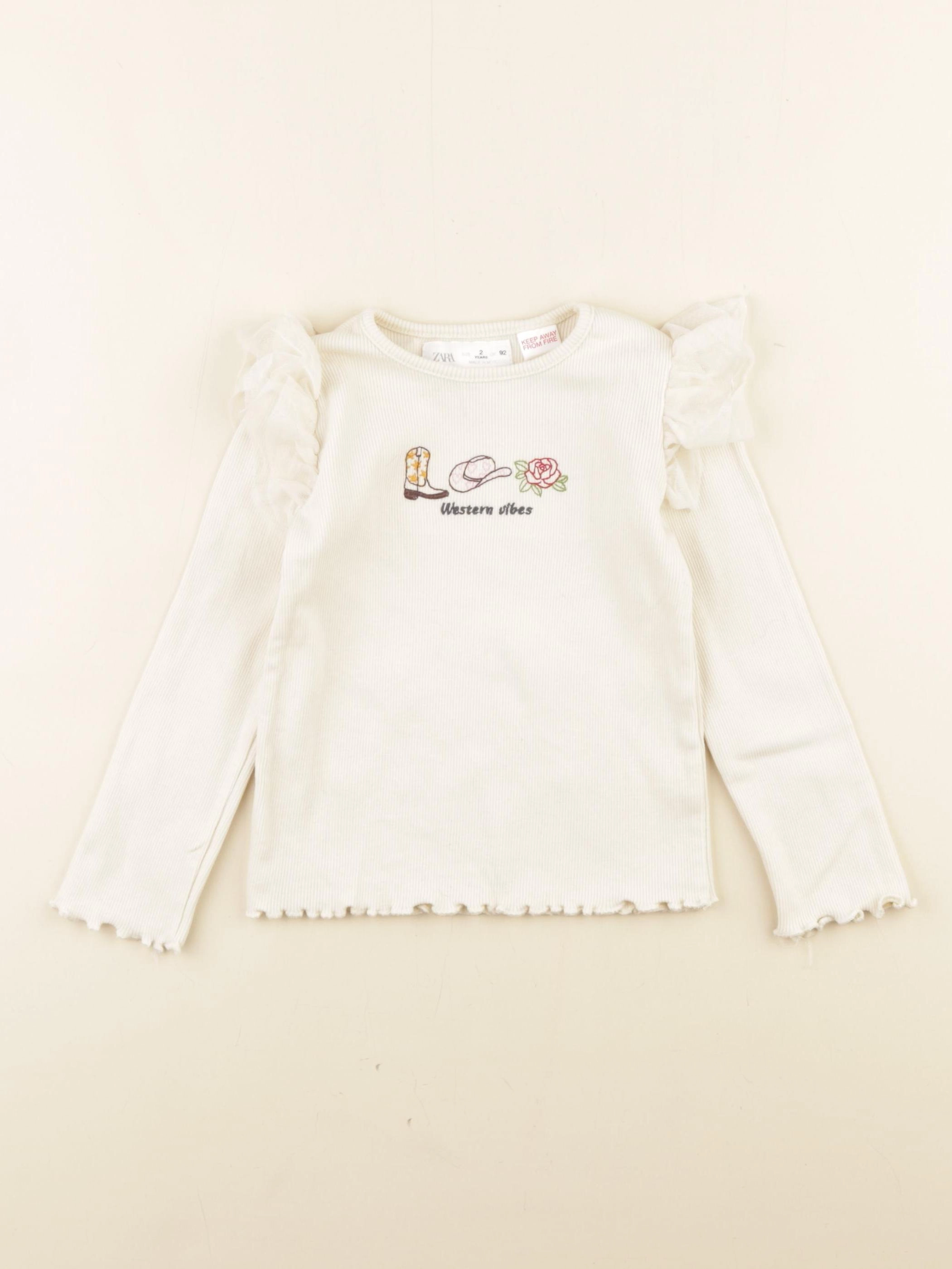 Zara - tee-shirt beige - 2 ans