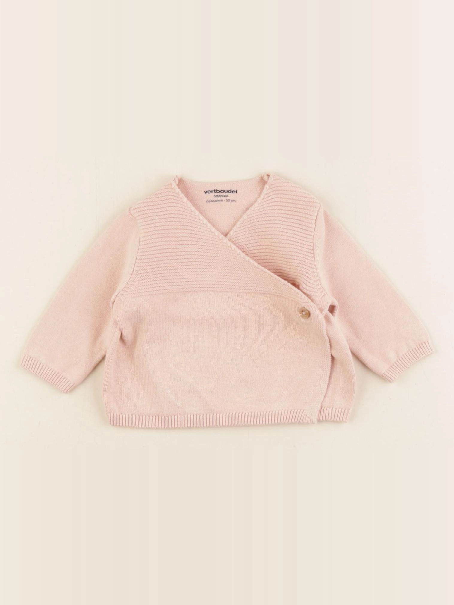 Vertbaudet - gilet rose - 0 mois