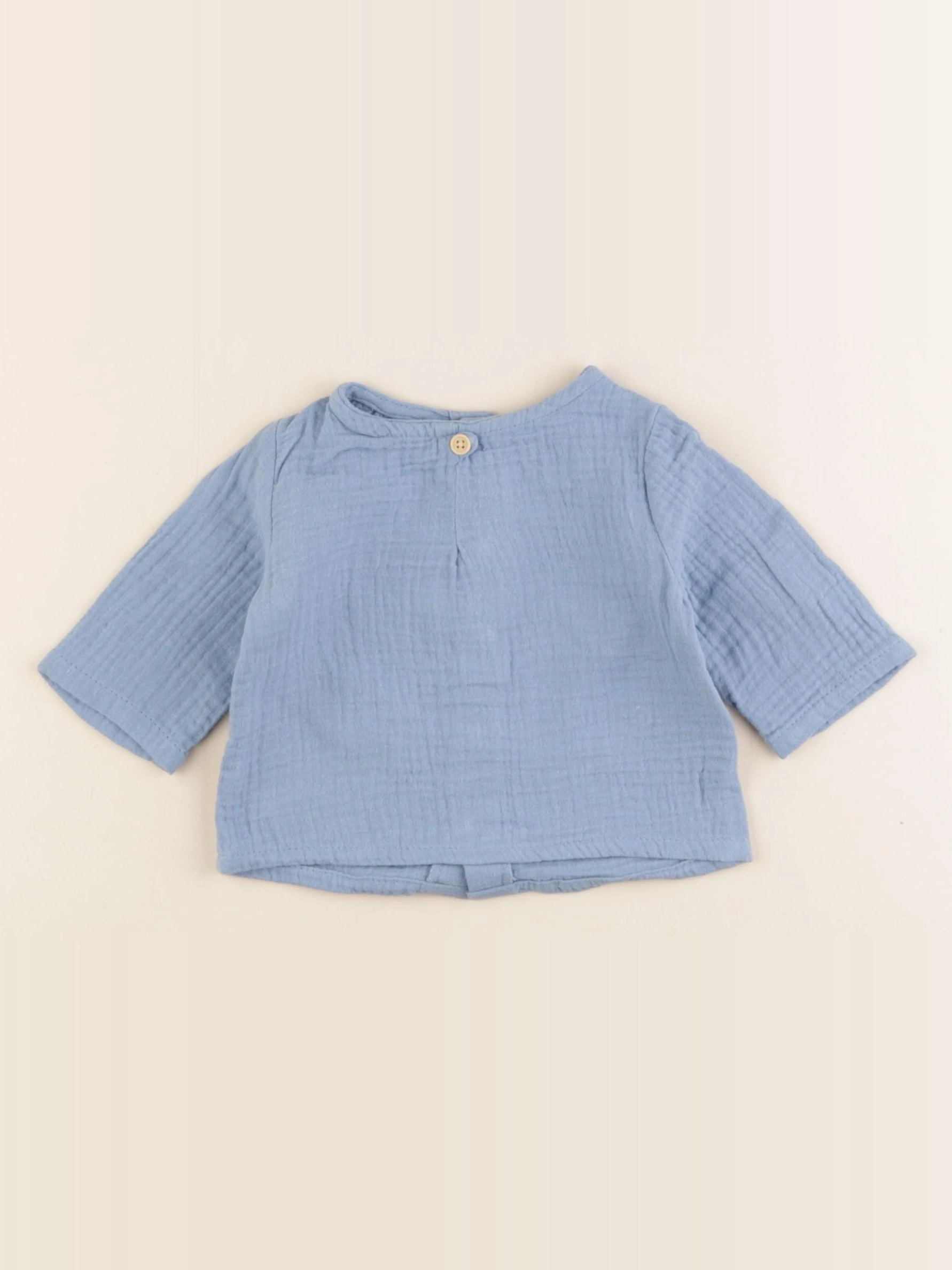 Vertbaudet - chemise bleu - 1 mois