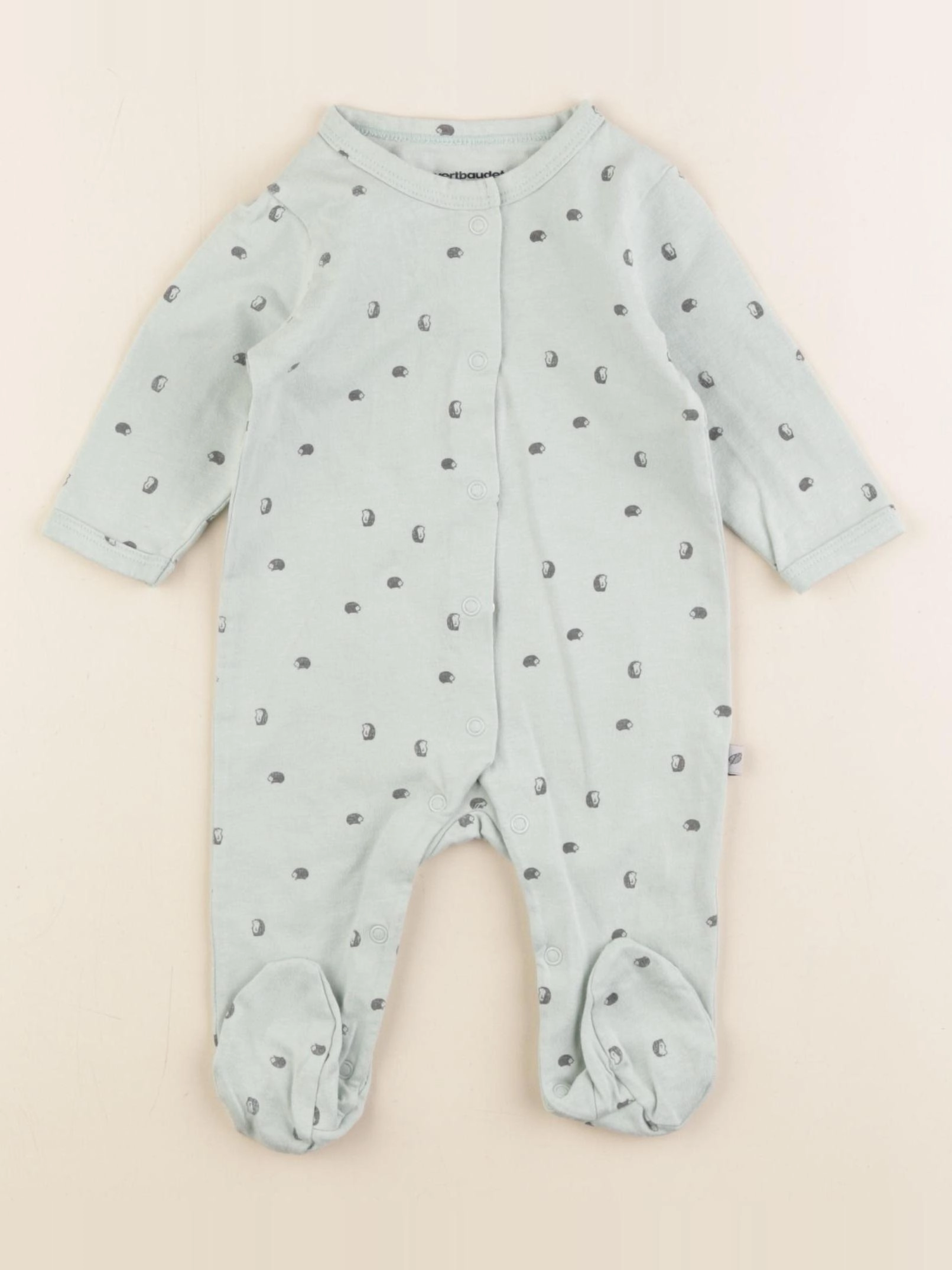 Vertbaudet - pyjama coton vert - 3 mois