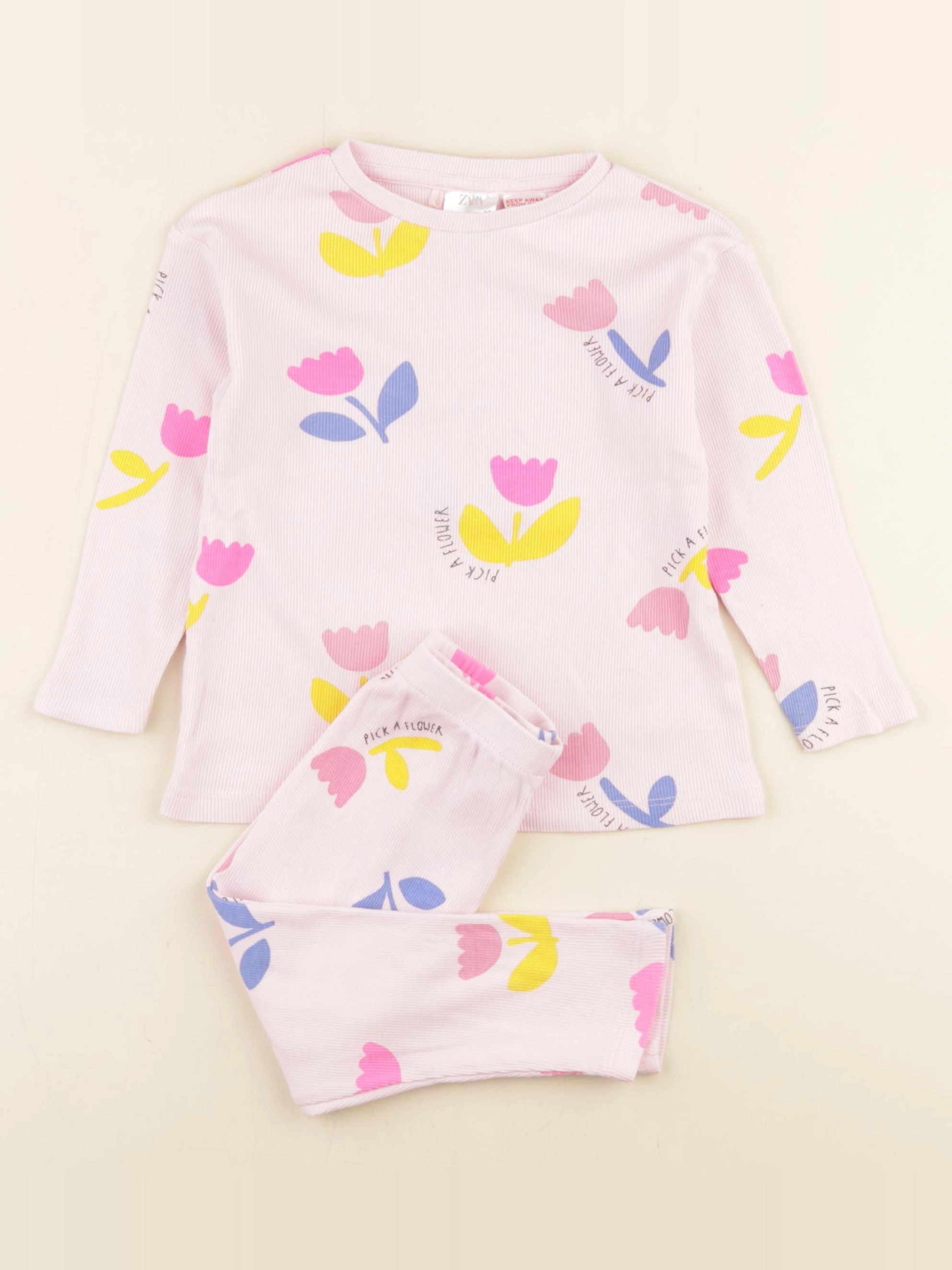 Zara - pyjama coton rose - 2 ans
