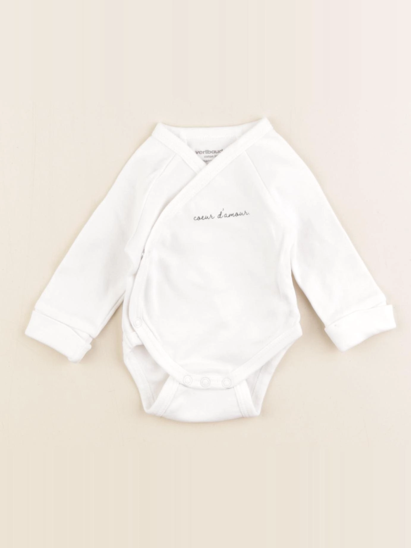 Vertbaudet - body blanc - 0 mois