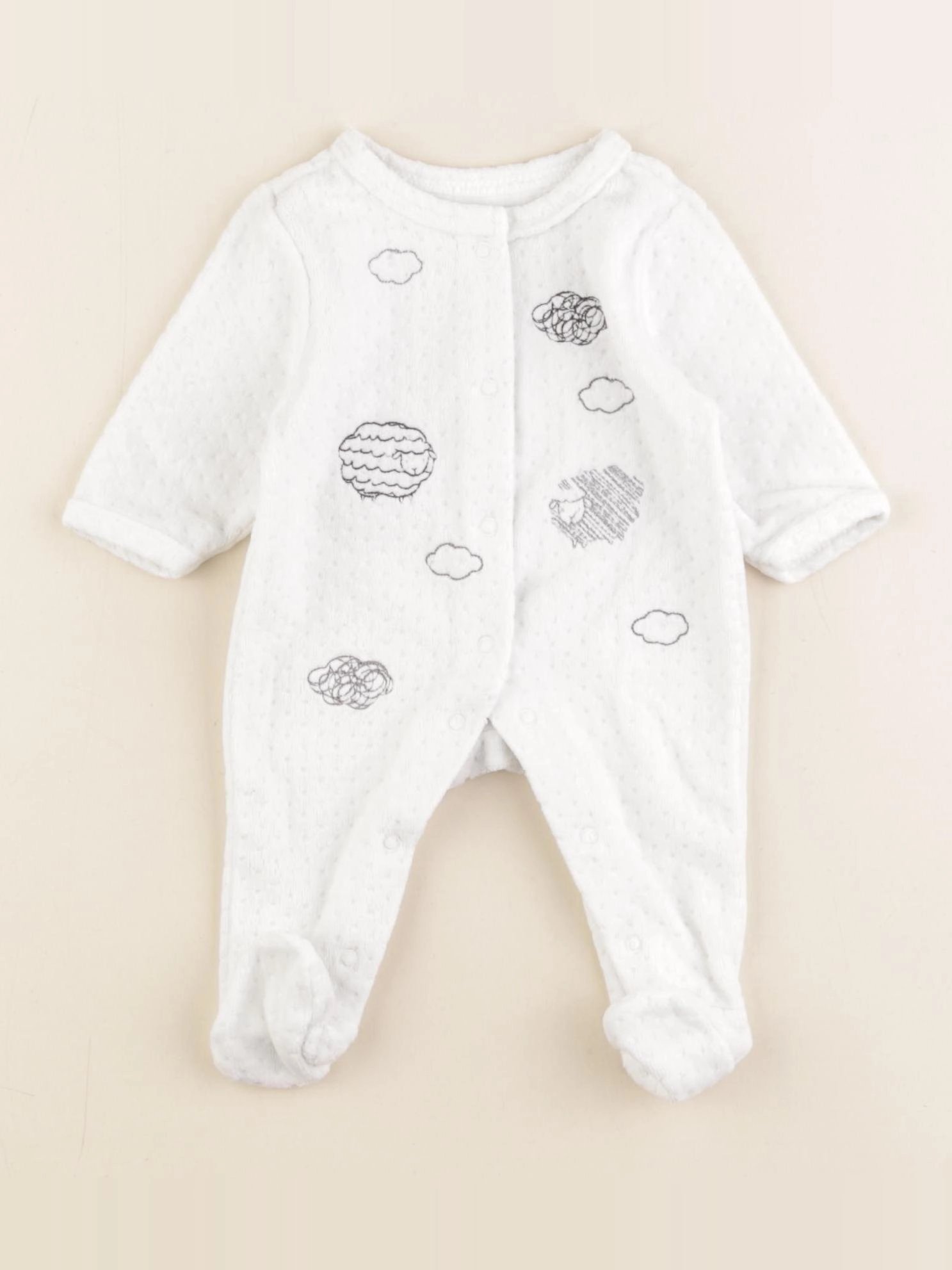 Vertbaudet - pyjama blanc - 0 mois