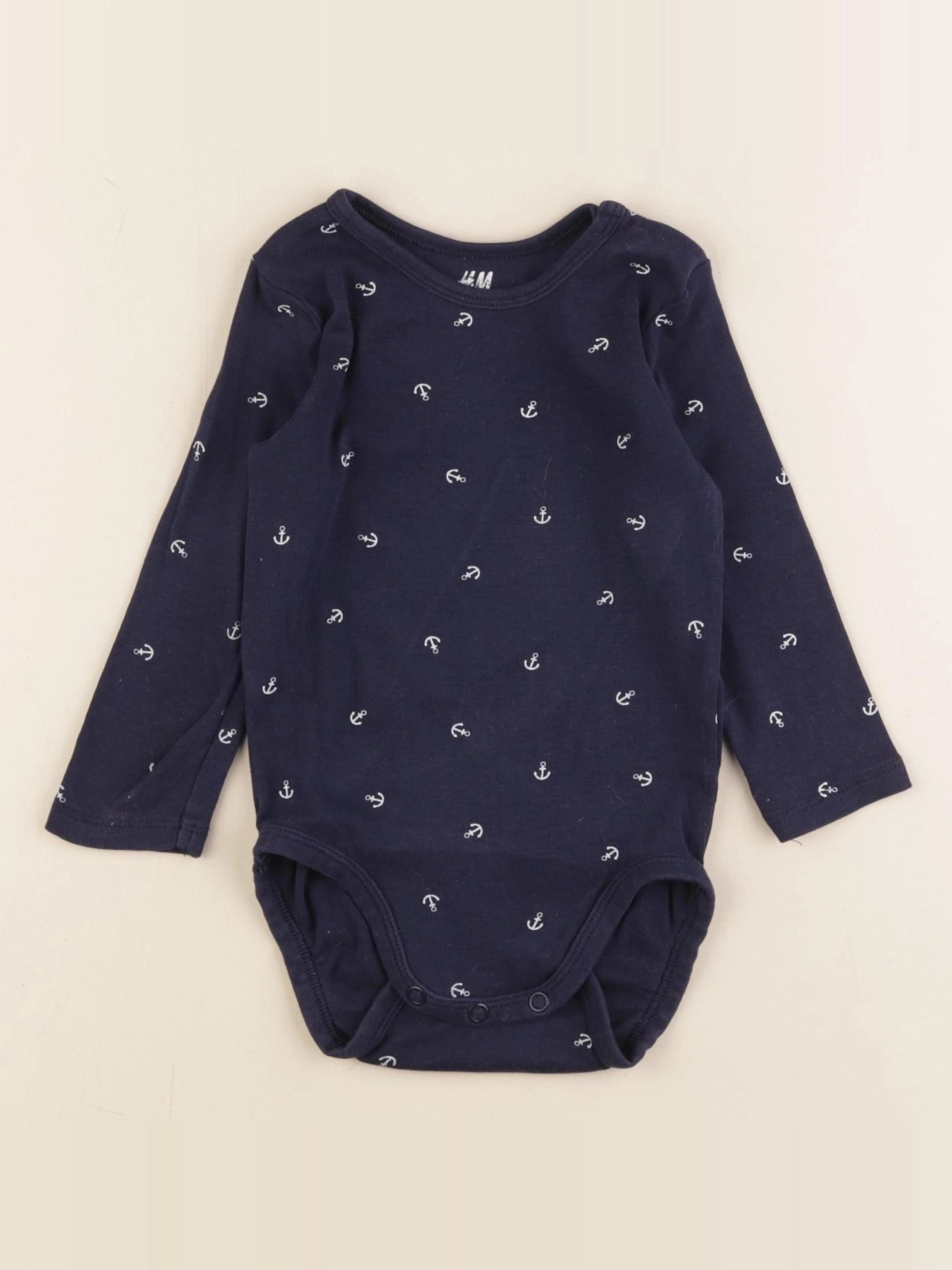 H&M - body bleu - 6/9 mois