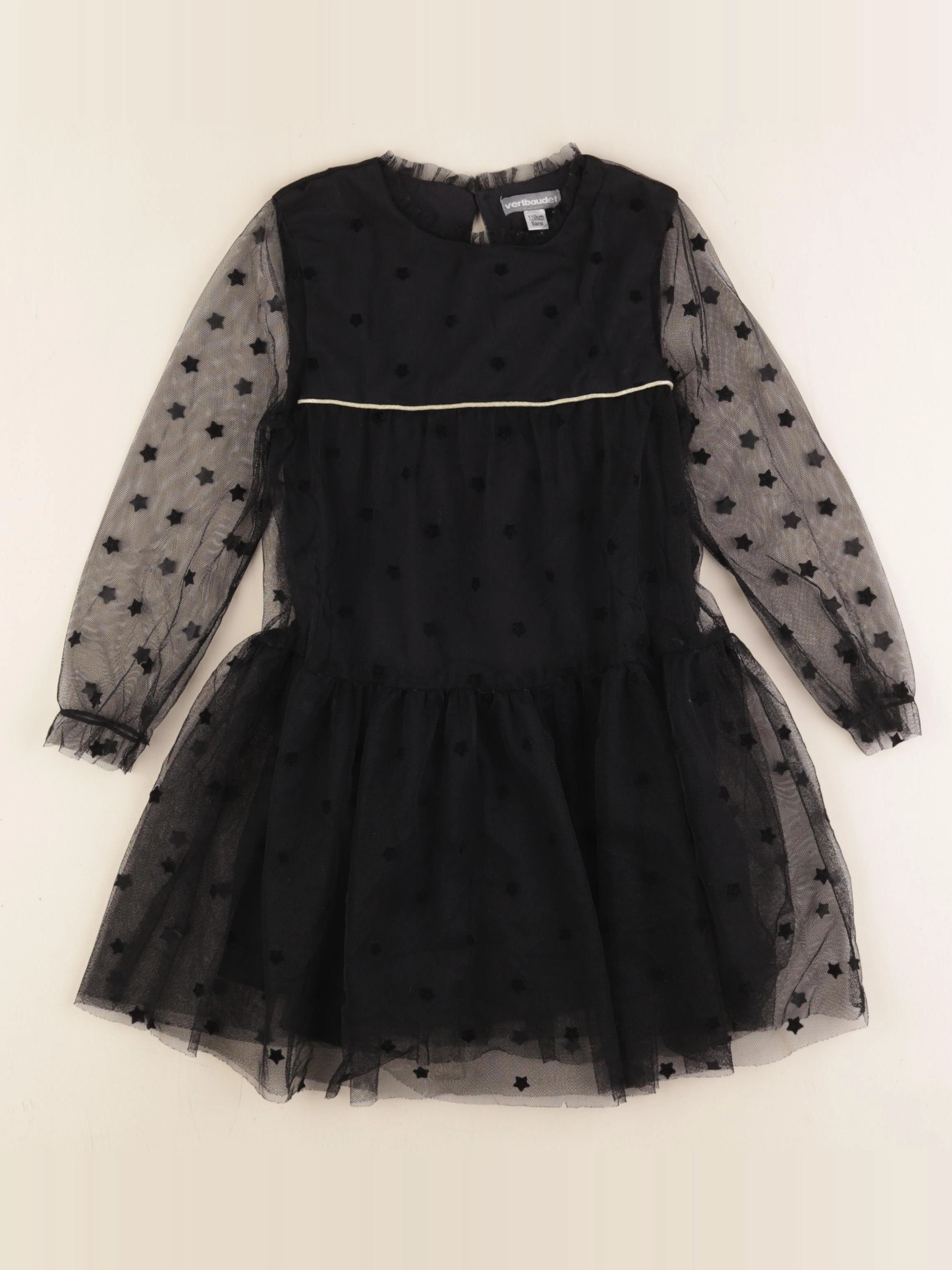 Vertbaudet - robe noir, or - 5 ans