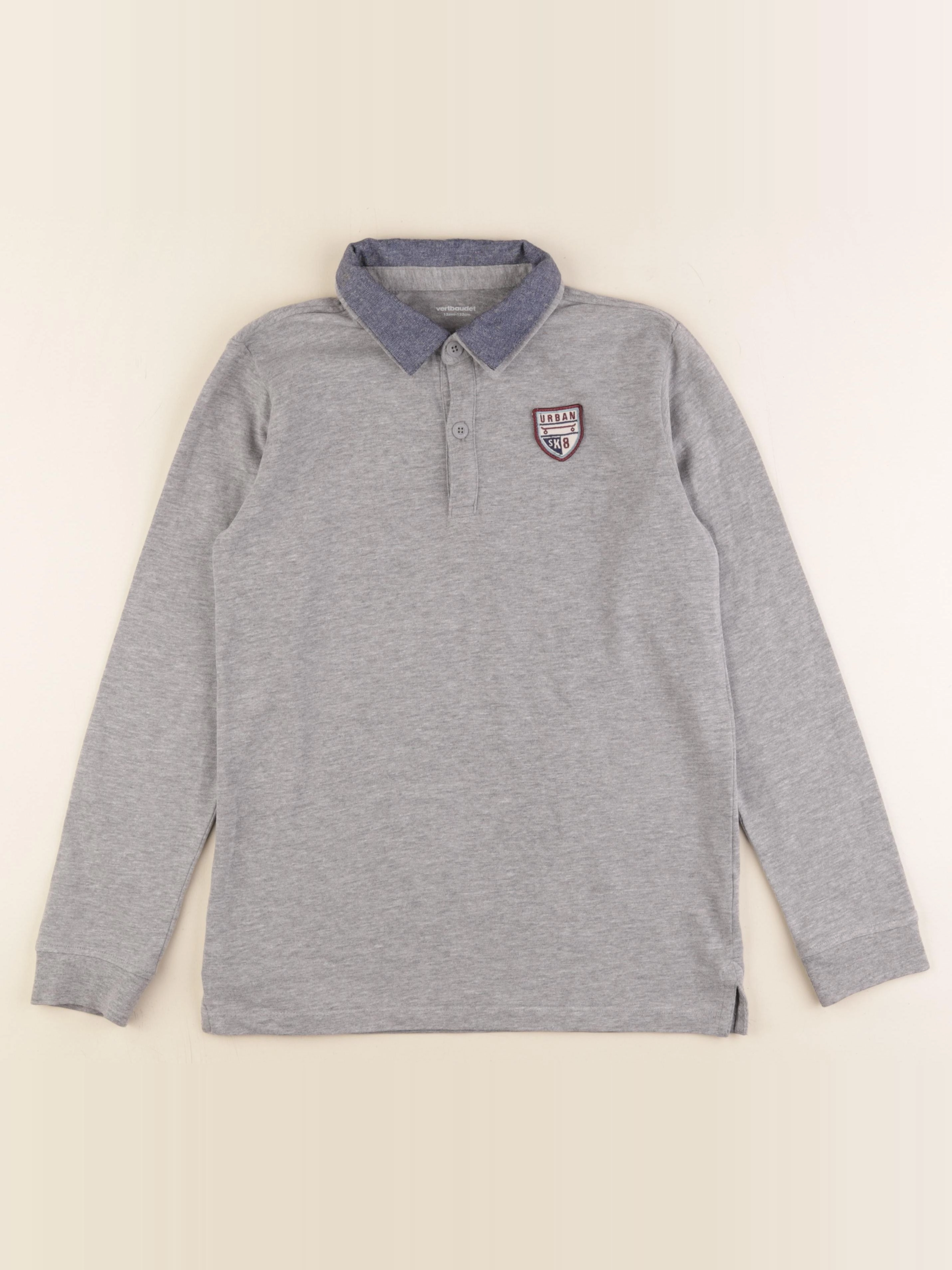 Vertbaudet - polo bleu, gris - 12 ans