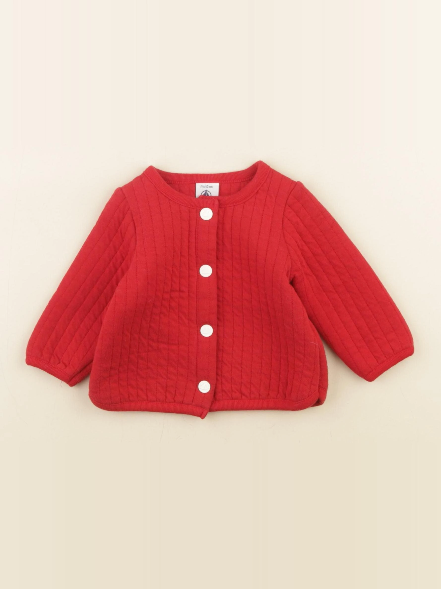 Petit Bateau - sweat rouge - 3 mois