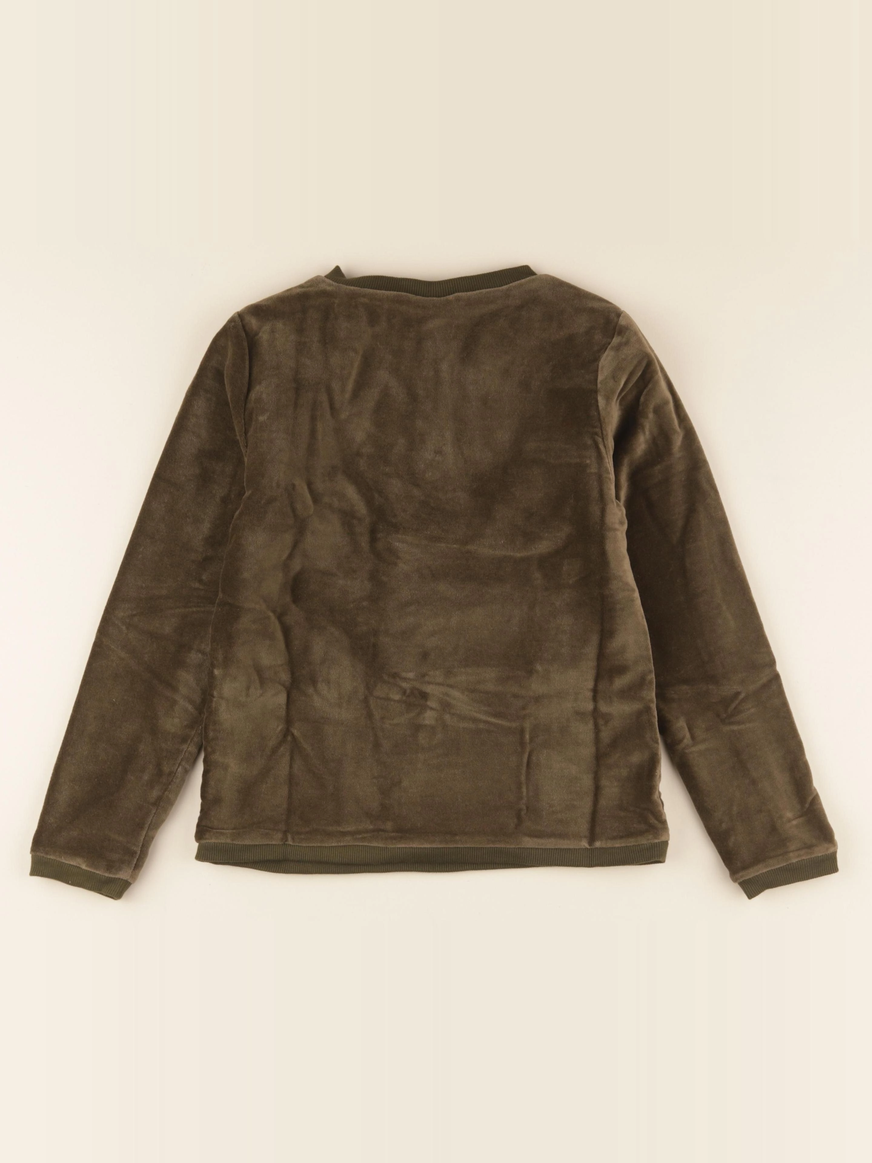 Lililotte - pull Ferdinand velours kaki - 10 ans