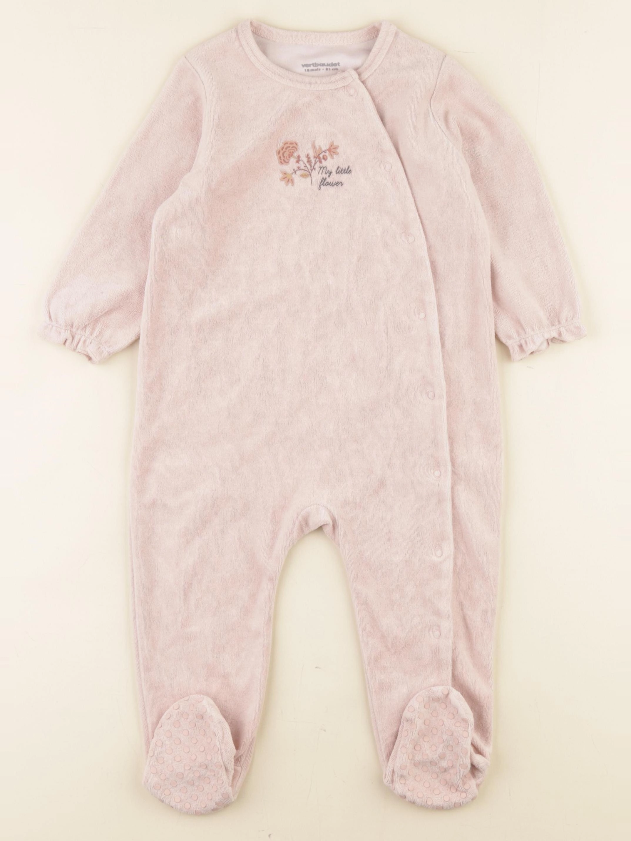 Vertbaudet - pyjama velours rose - 18 mois