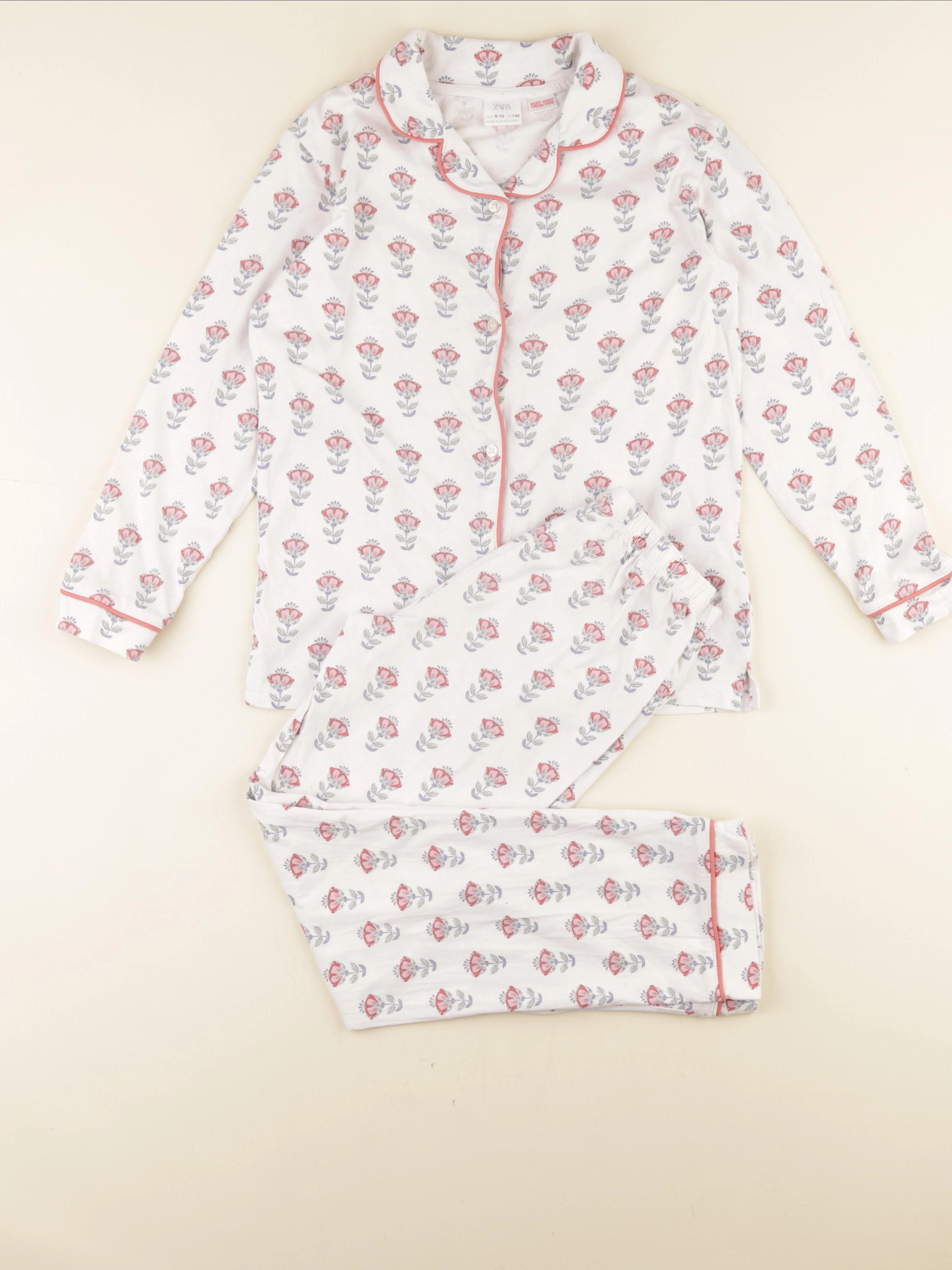 Zara - pyjama coton blanc - 9/10 ans