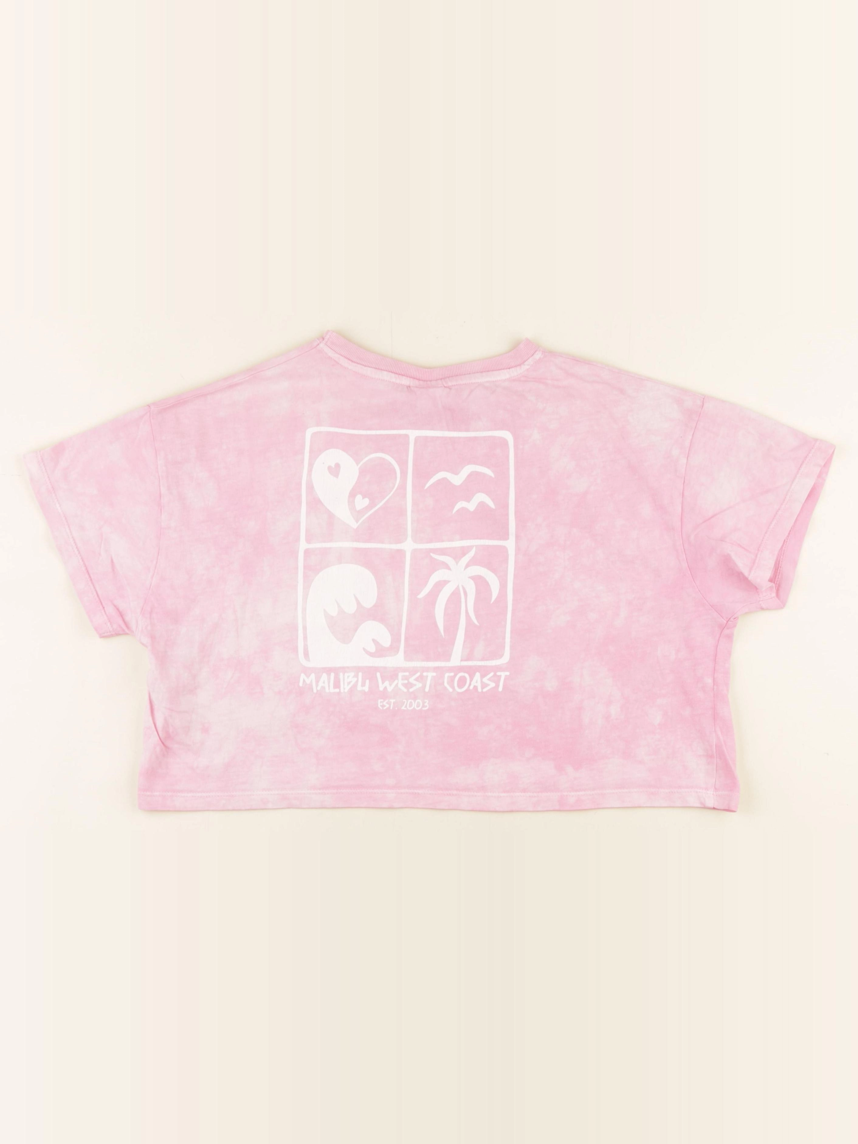 Zara - tee-shirt imprimé au dos rose - 9/10 ans