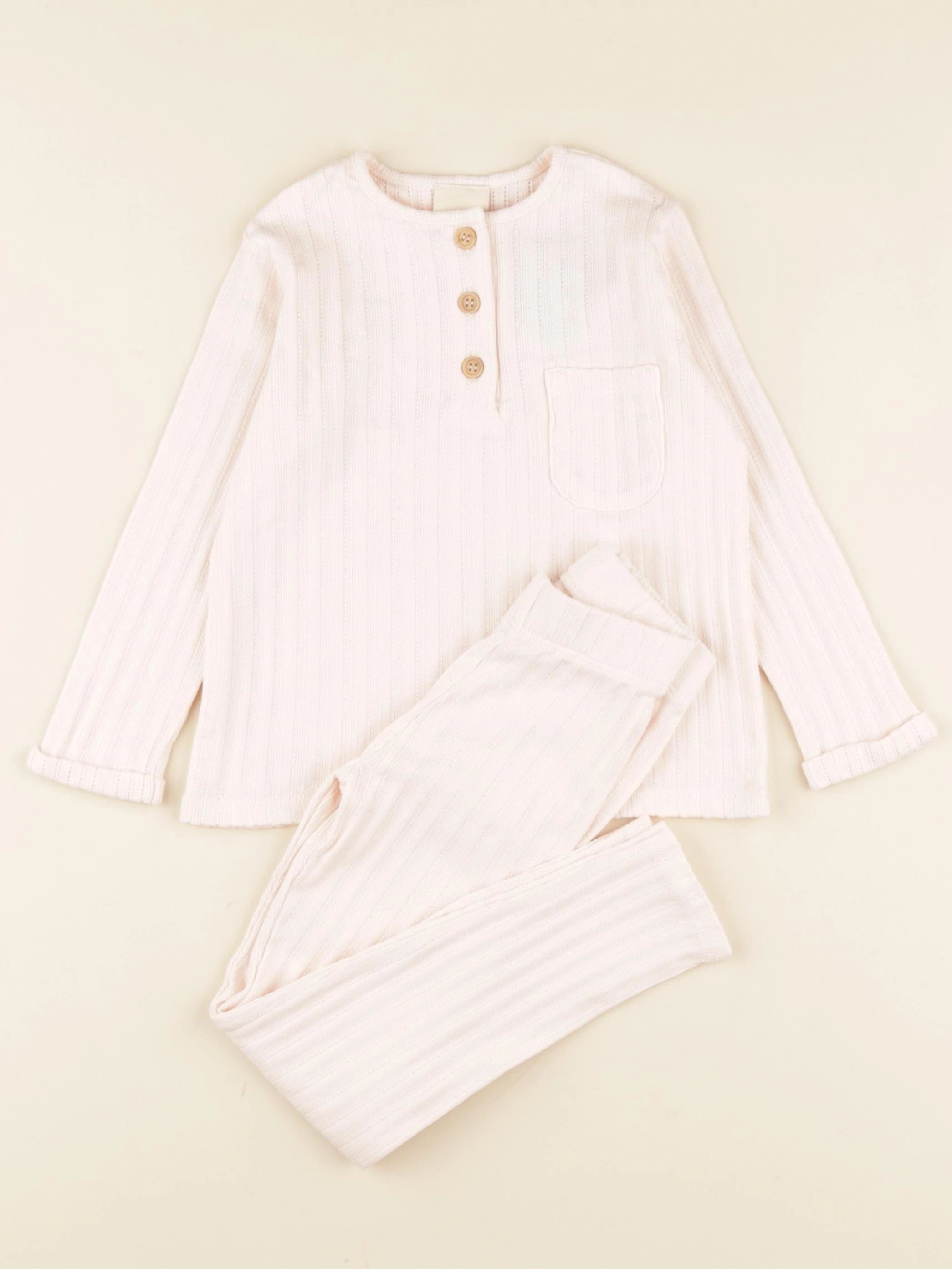 Lililotte - pyjama coton Oscar rose poudré - 4 ans