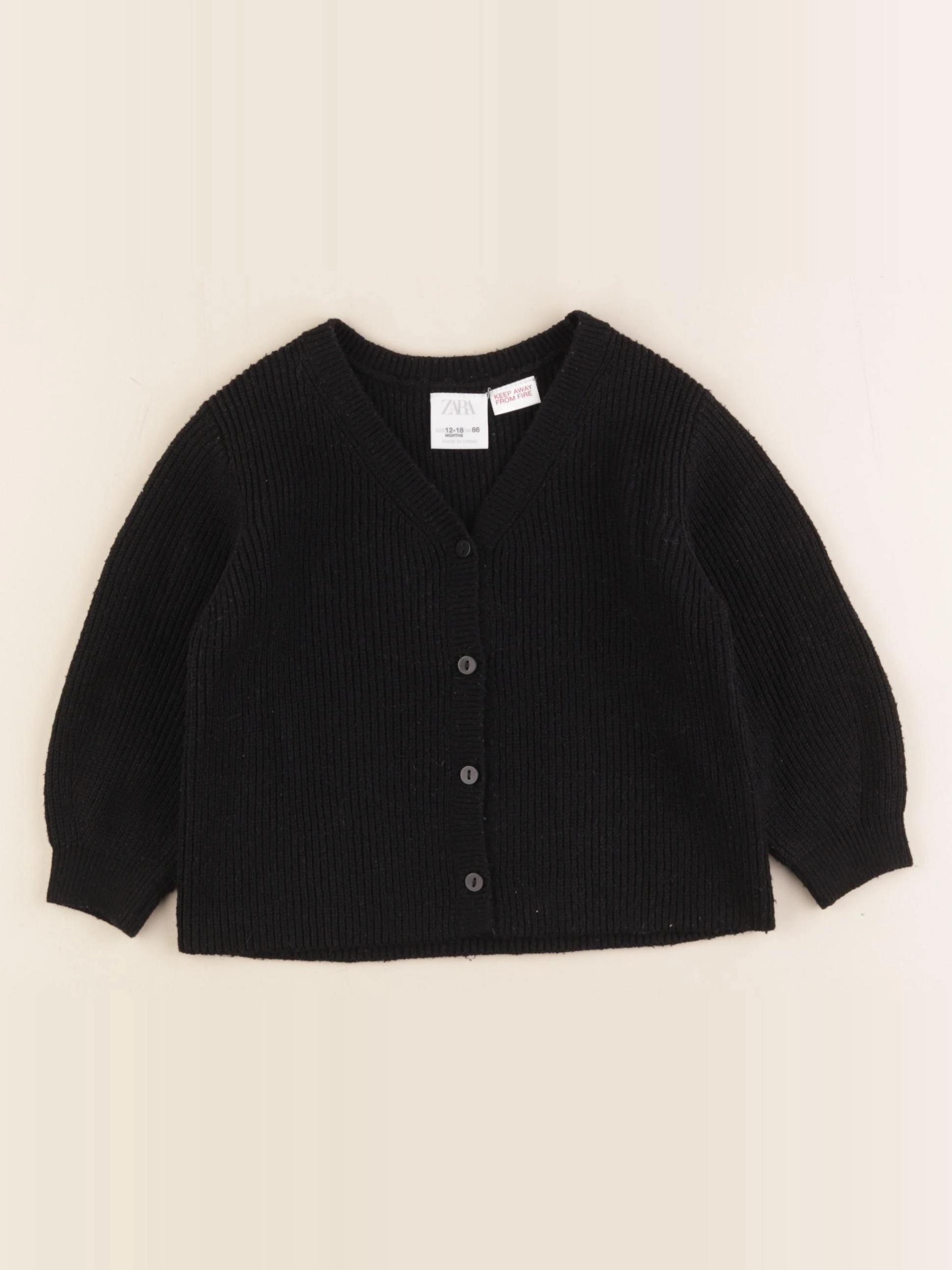 Zara - gilet noir - 12/18 mois