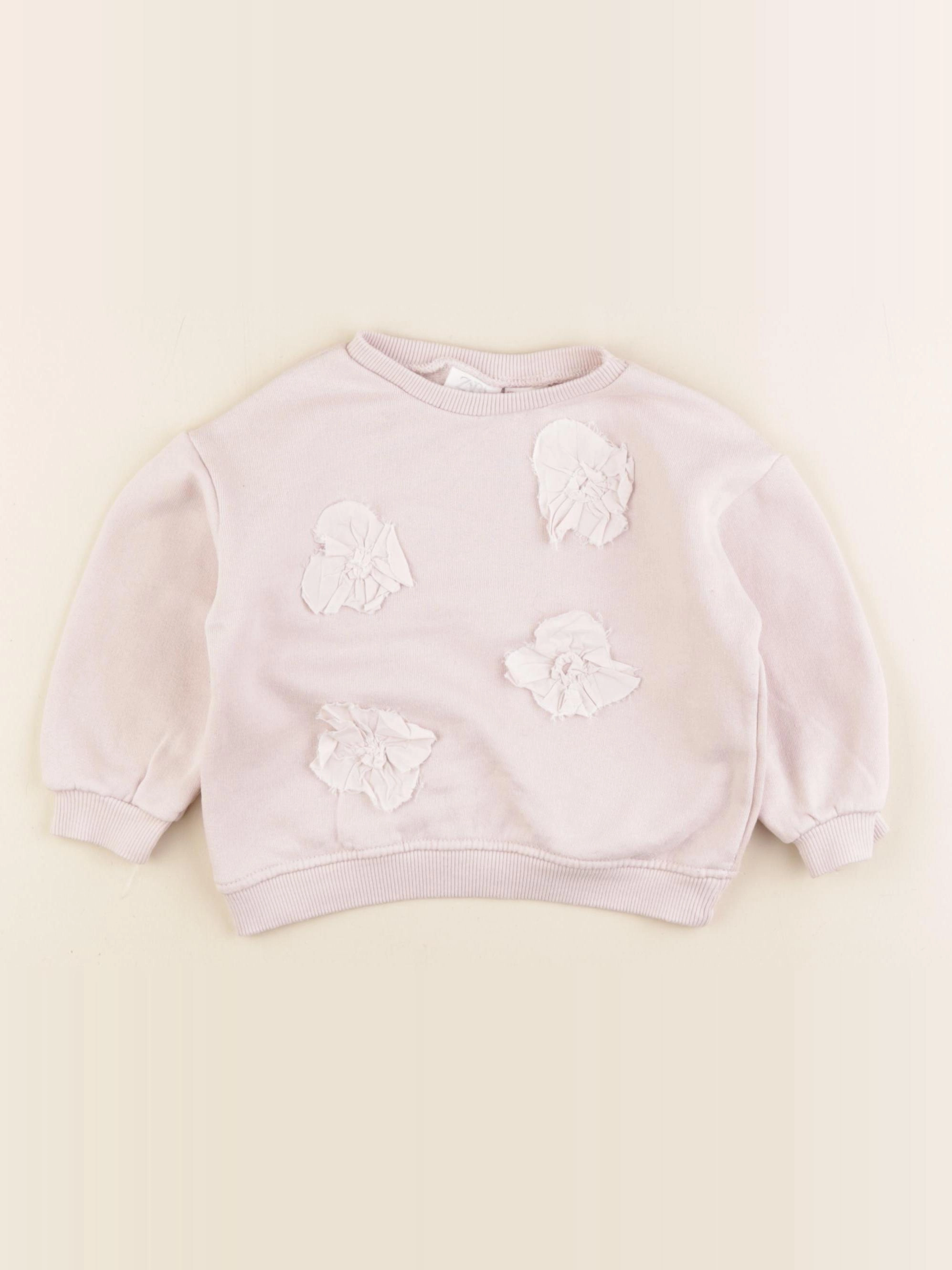Zara - sweat rose - 12/18 mois