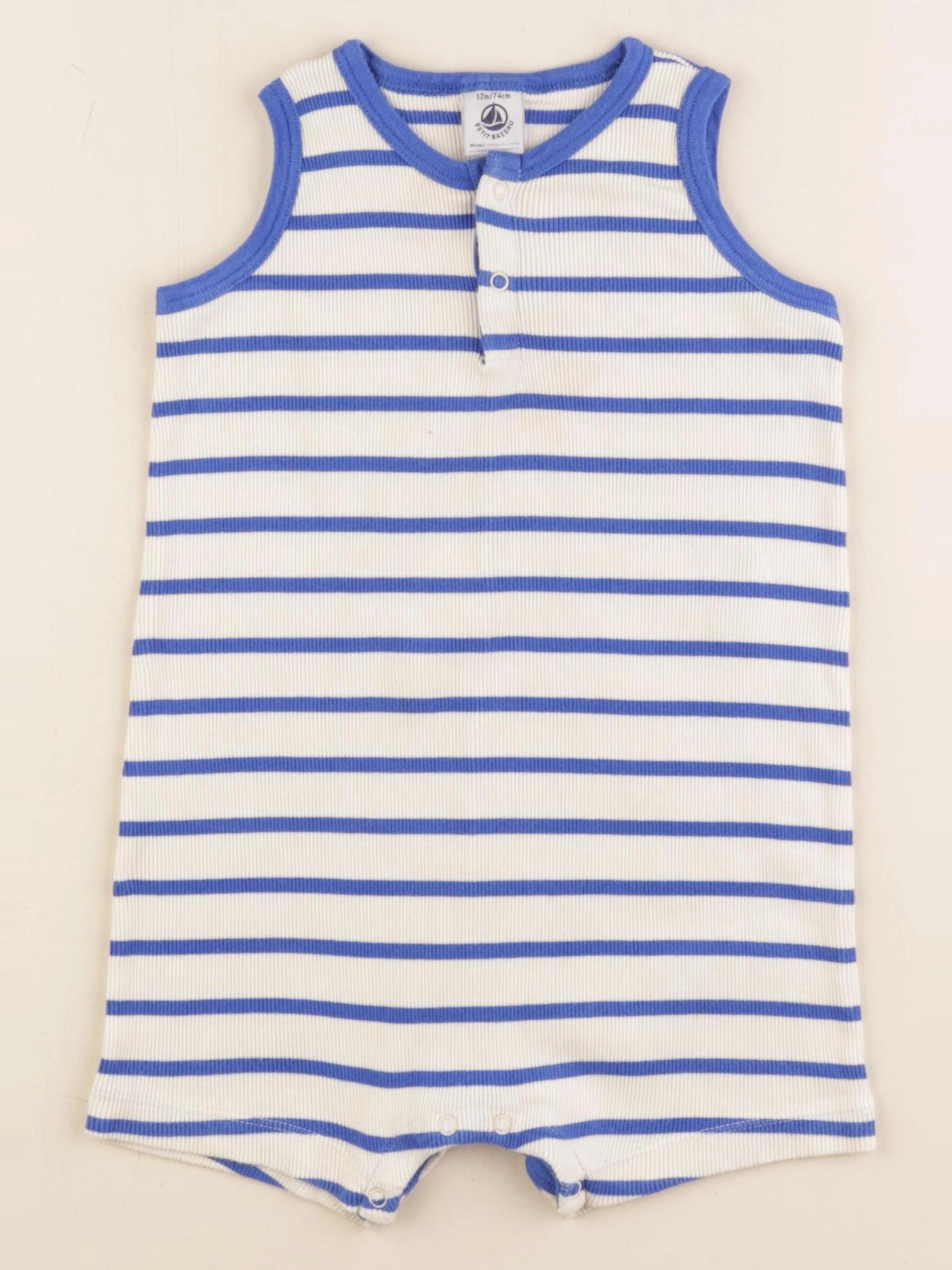Petit Bateau - combinaison bleu - 12 mois