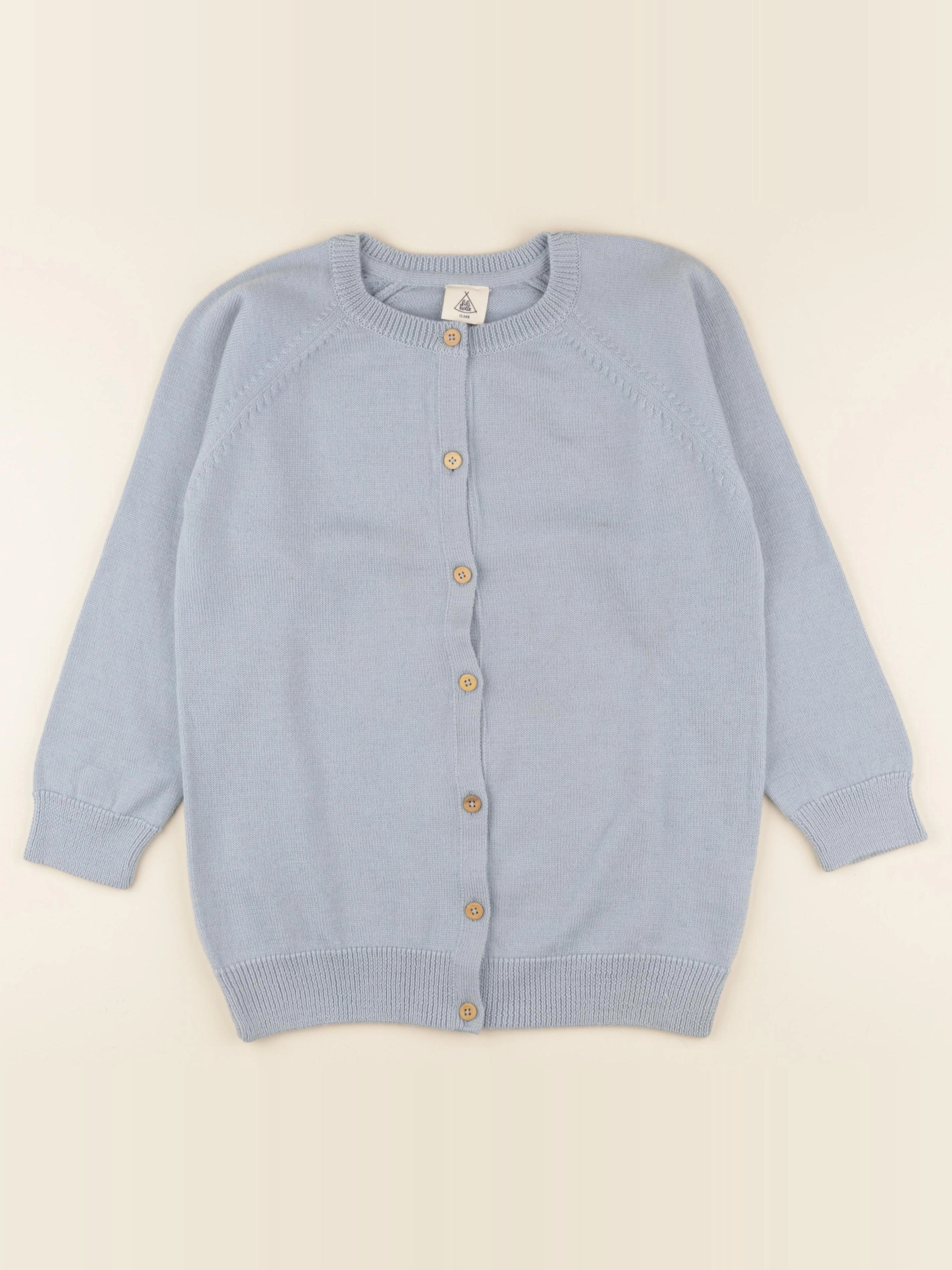 Lililotte - gilet Victorien bleu chiné - 12 ans