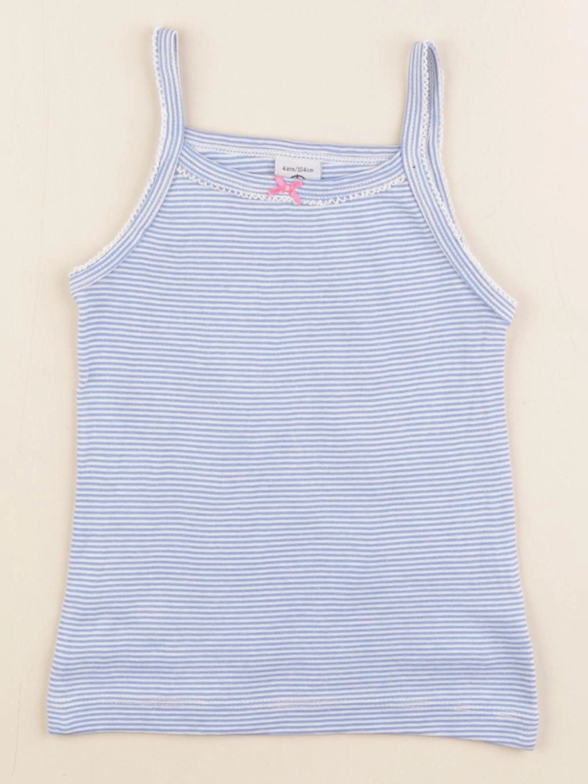 Petit Bateau - maillot de corps bleu - 4 ans