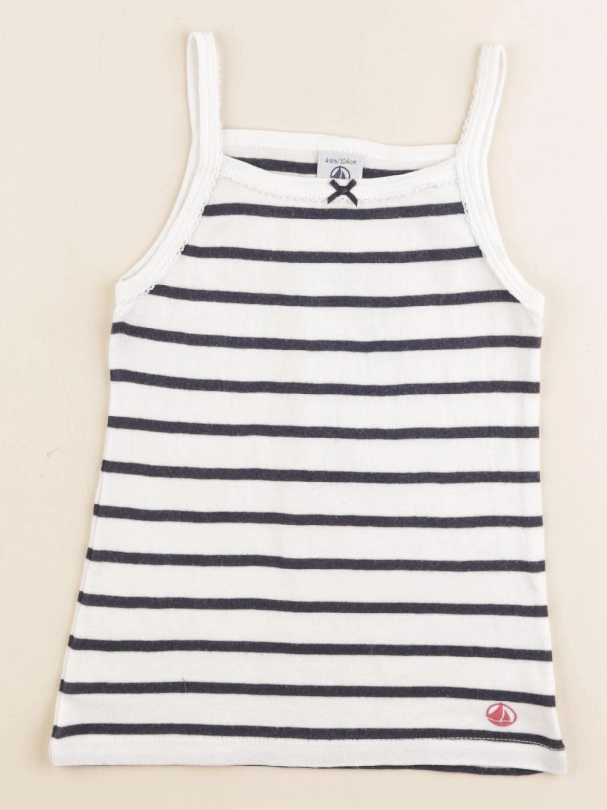 Petit Bateau - maillot de corps bleu - 4 ans