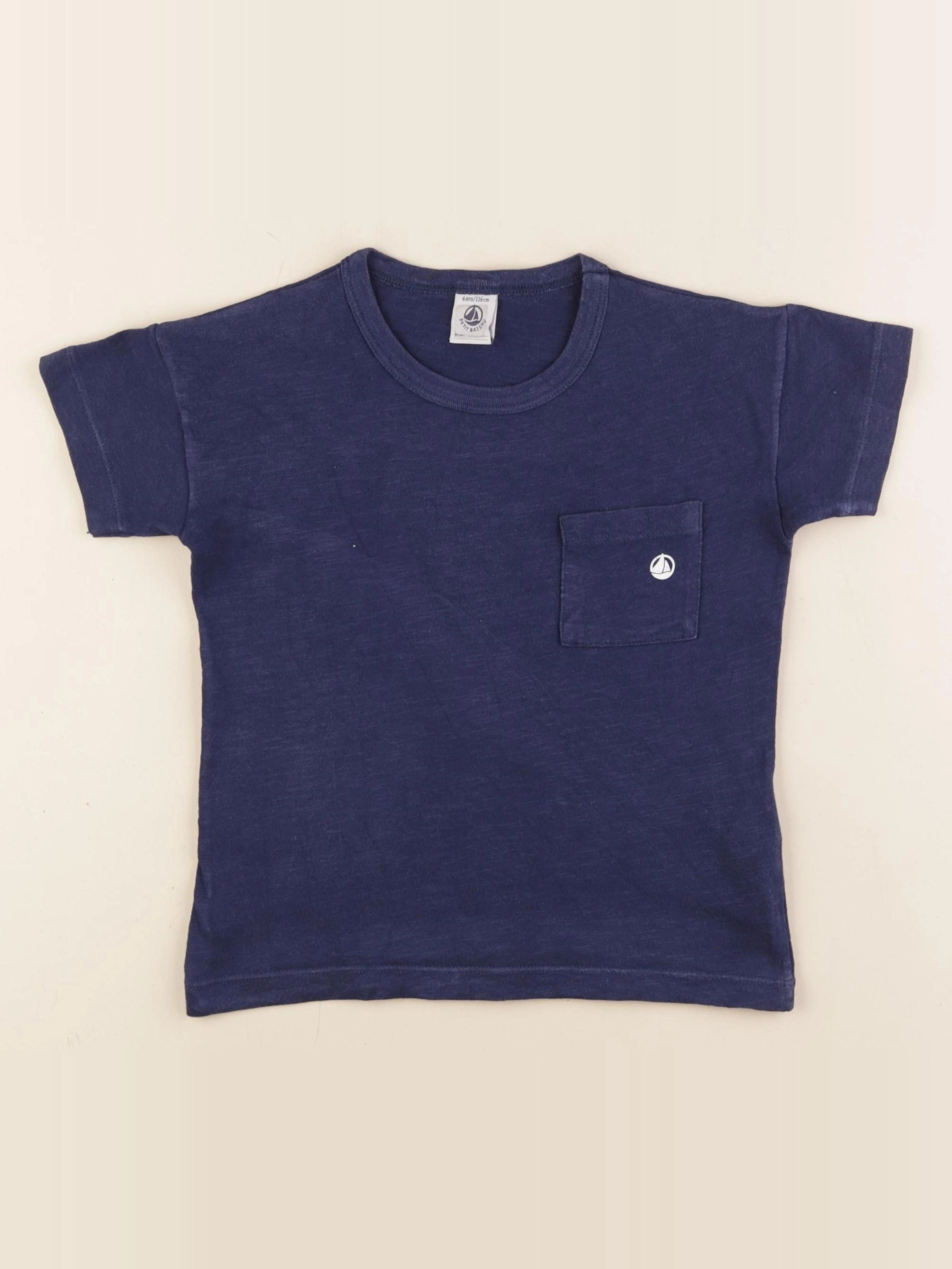 Petit Bateau - tee-shirt bleu - 6 ans