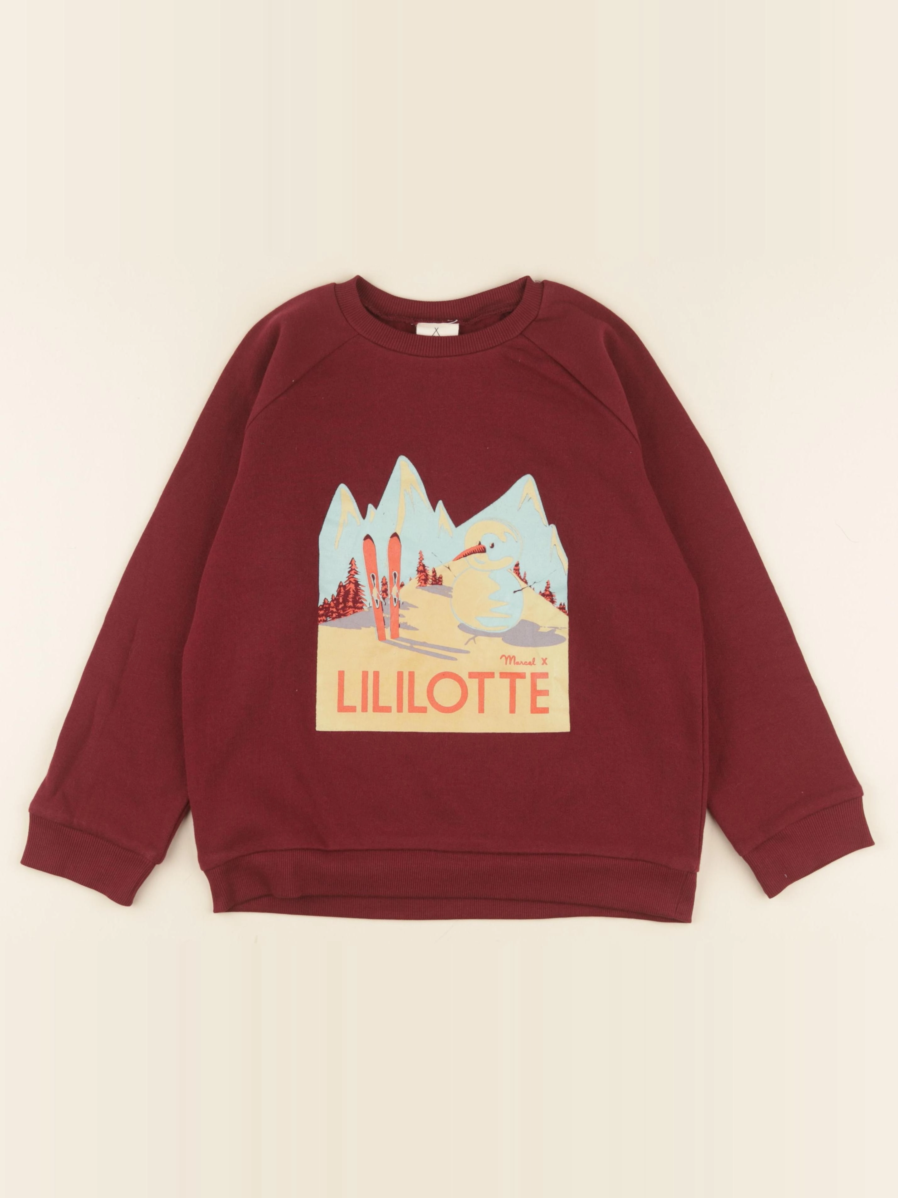 Lililotte - sweat Axel rouge bourgogne - 10 ans