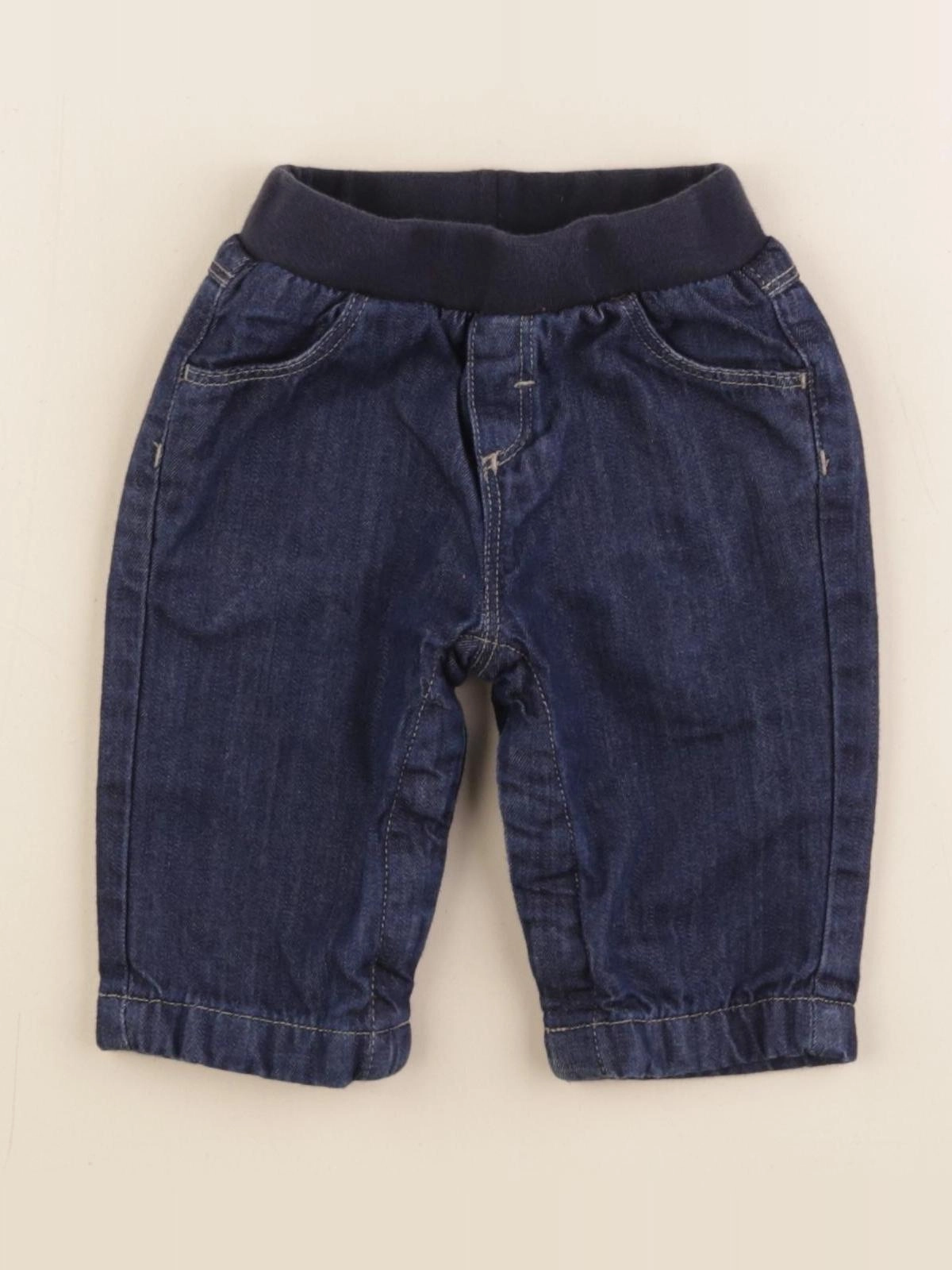 Petit Bateau - jean doublé bleu - 1 mois