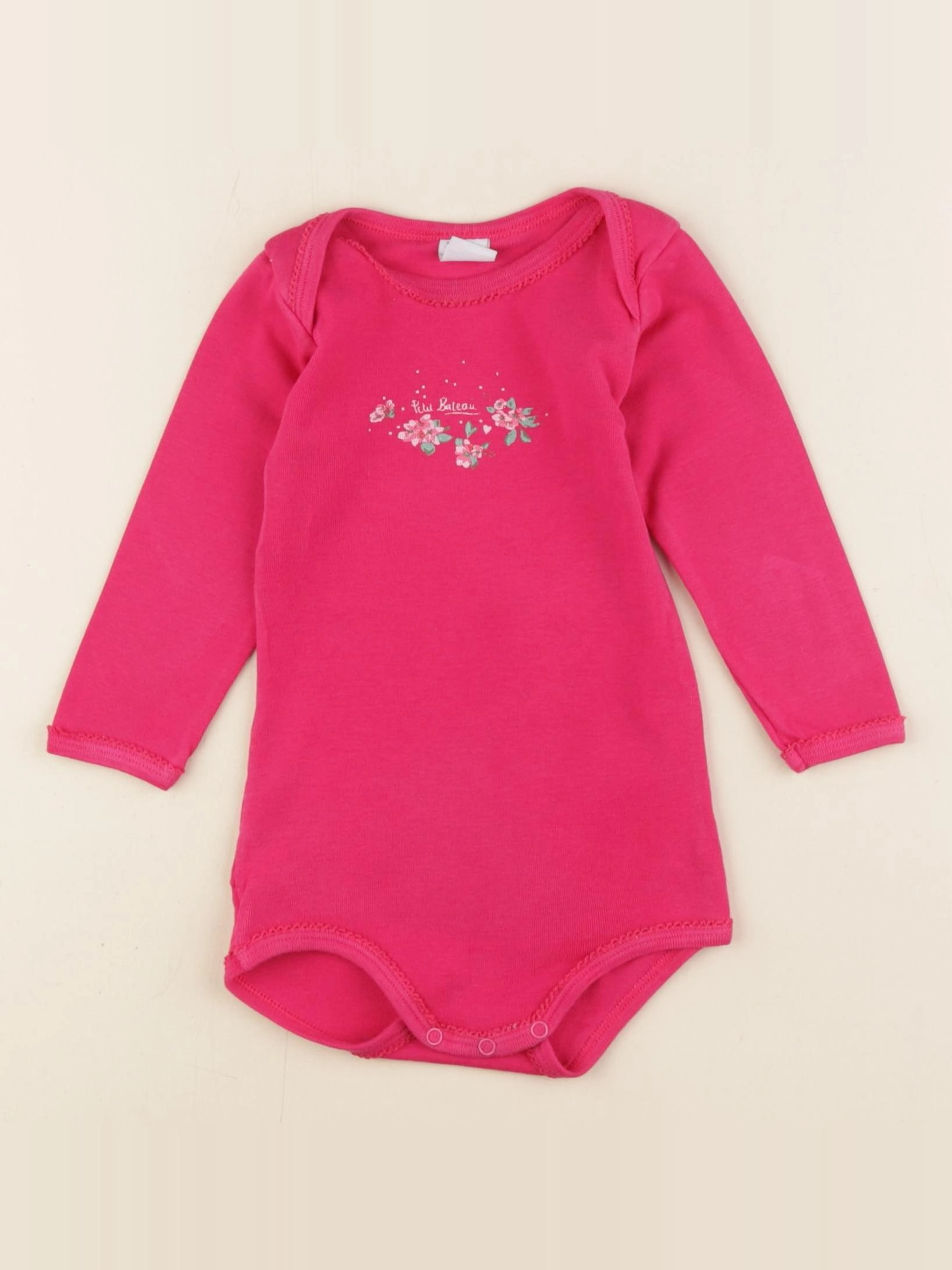 Petit Bateau - body rose - 12 mois