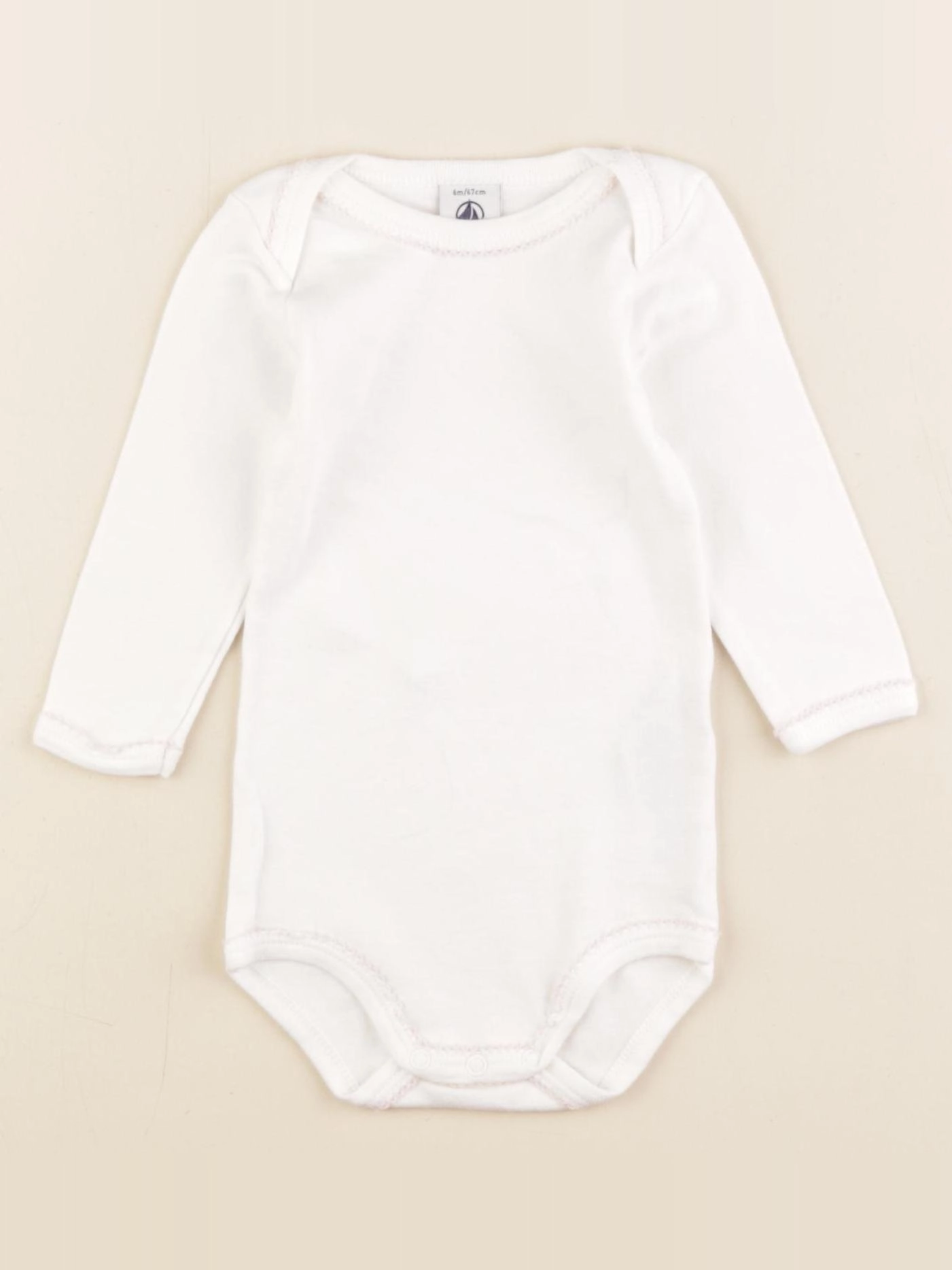 Petit Bateau - body blanc - 6 mois