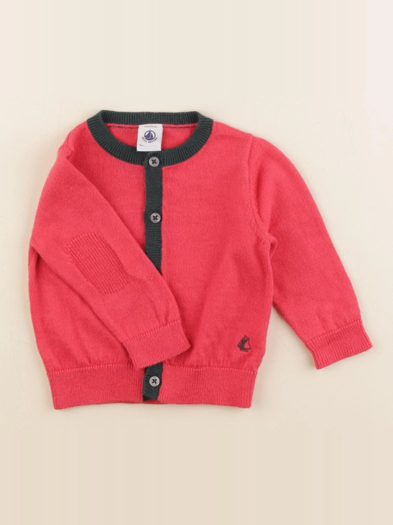 Petit Bateau - gilet rose - 12 mois