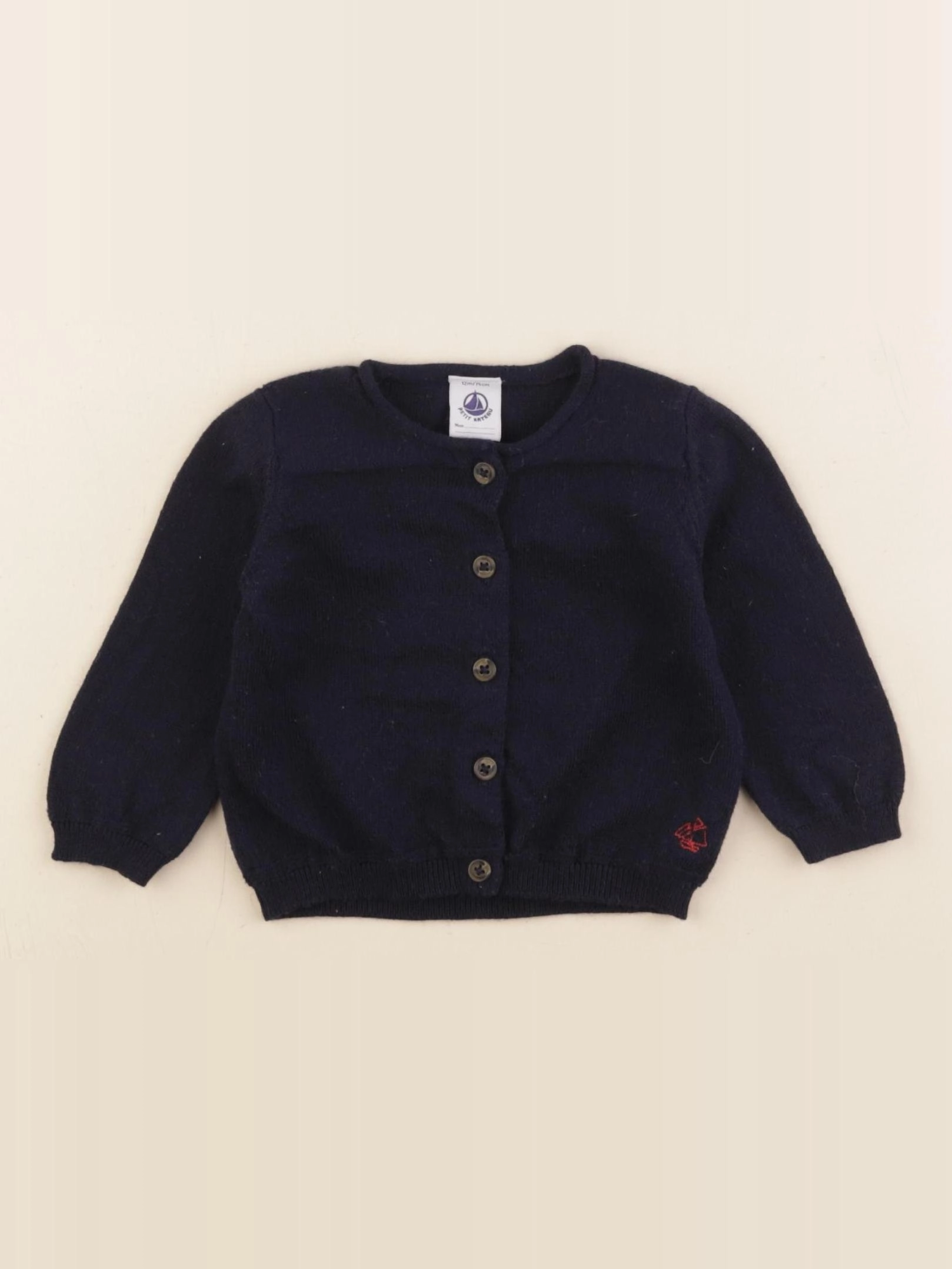 Petit Bateau - gilet bleu - 12 mois
