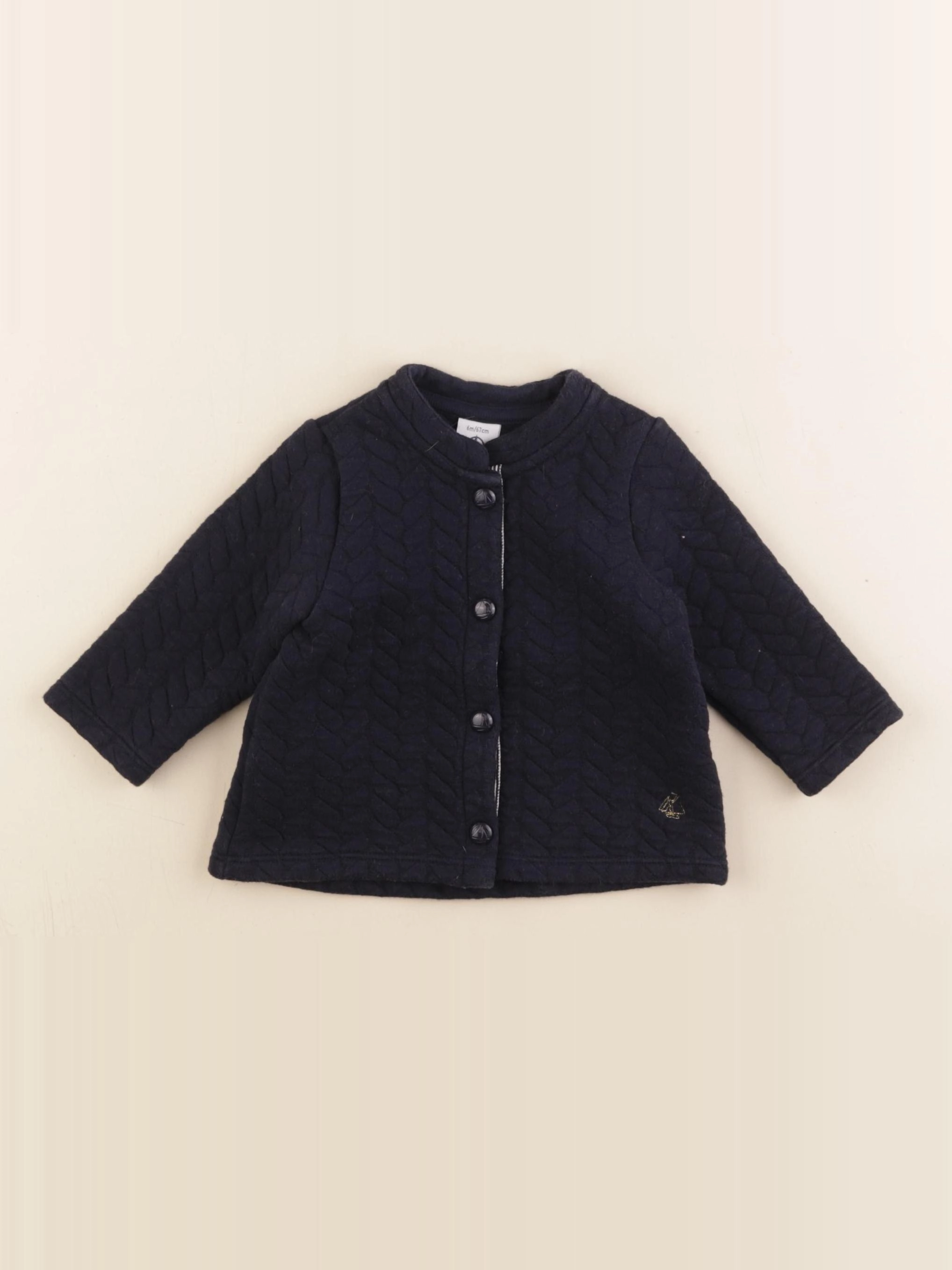 Petit Bateau - sweat bleu - 6 mois