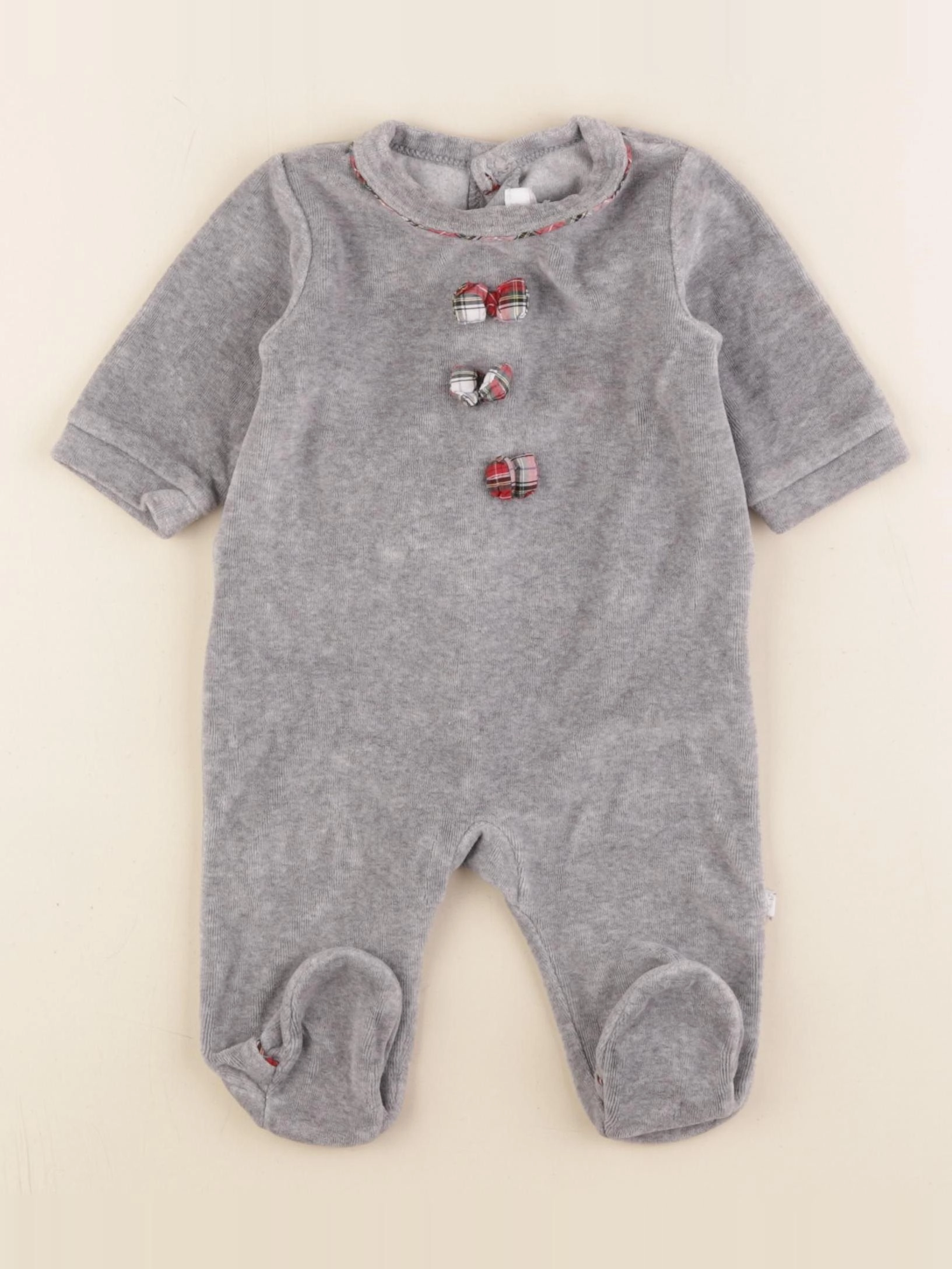 Jacadi - pyjama velours gris - 3 mois