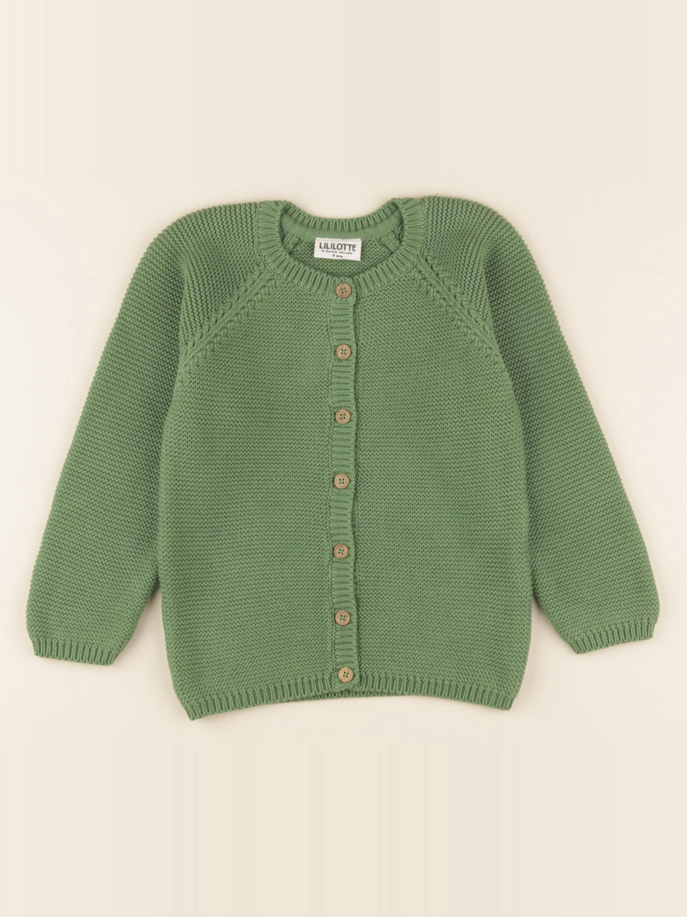 Lililotte - gilet Victoria vert pré - 6 ans