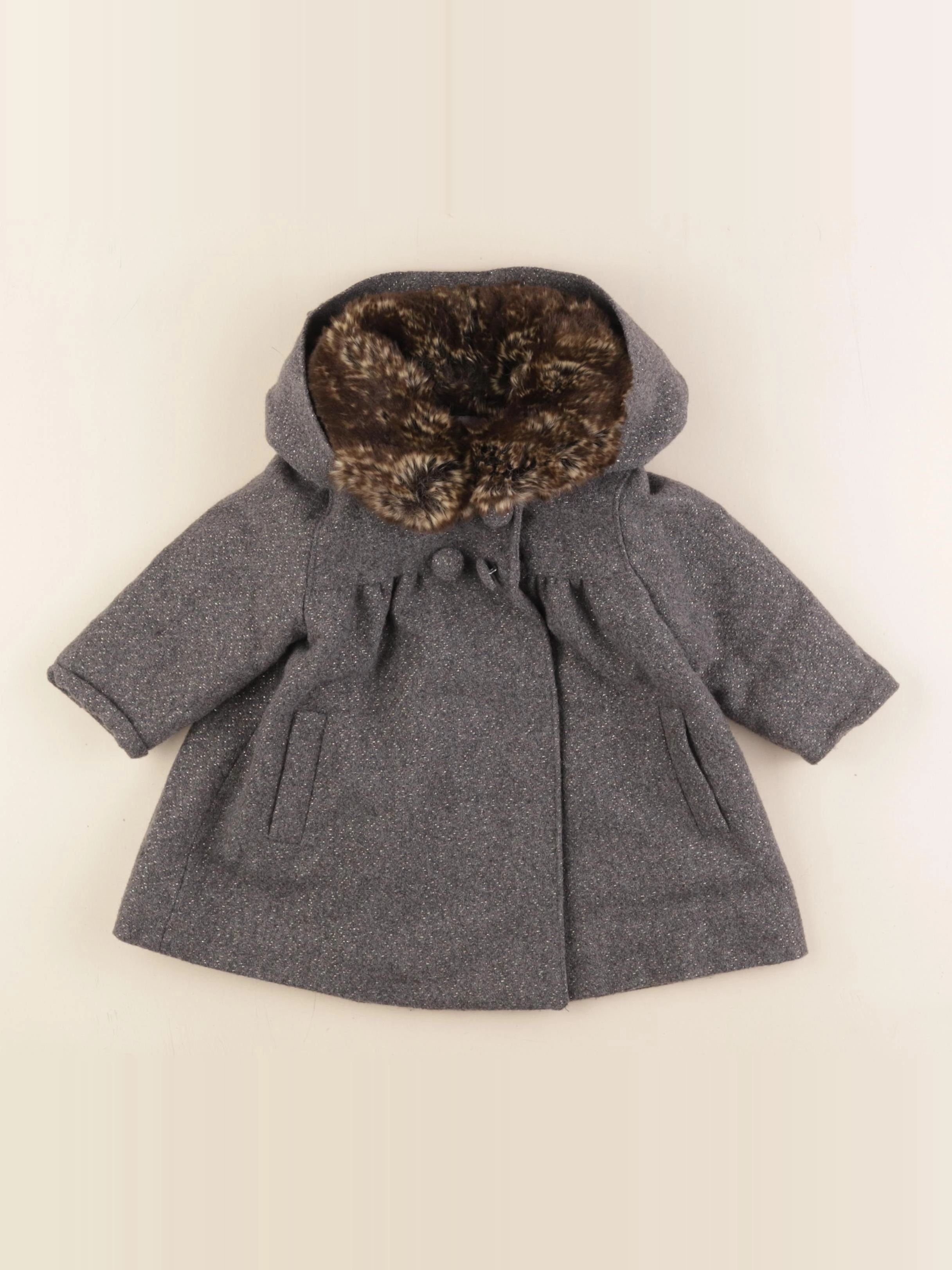 Natalys - veste doublé gris - 9 mois