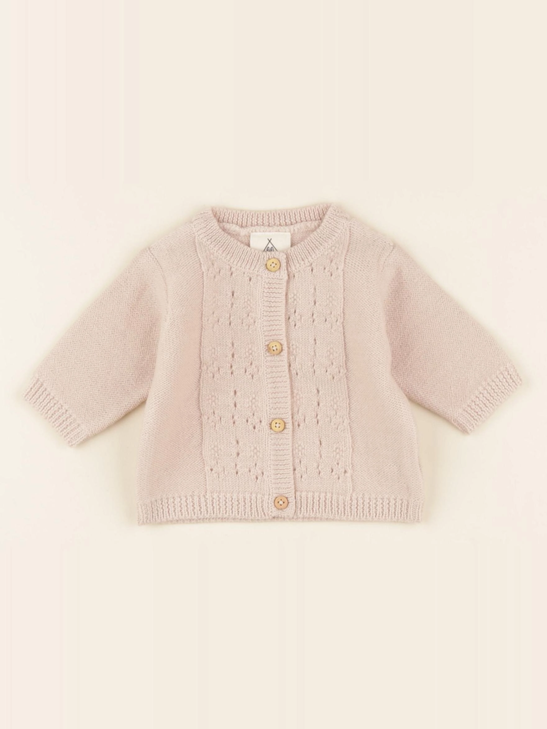 Lililotte - gilet Victoire poudré - 3/6 mois