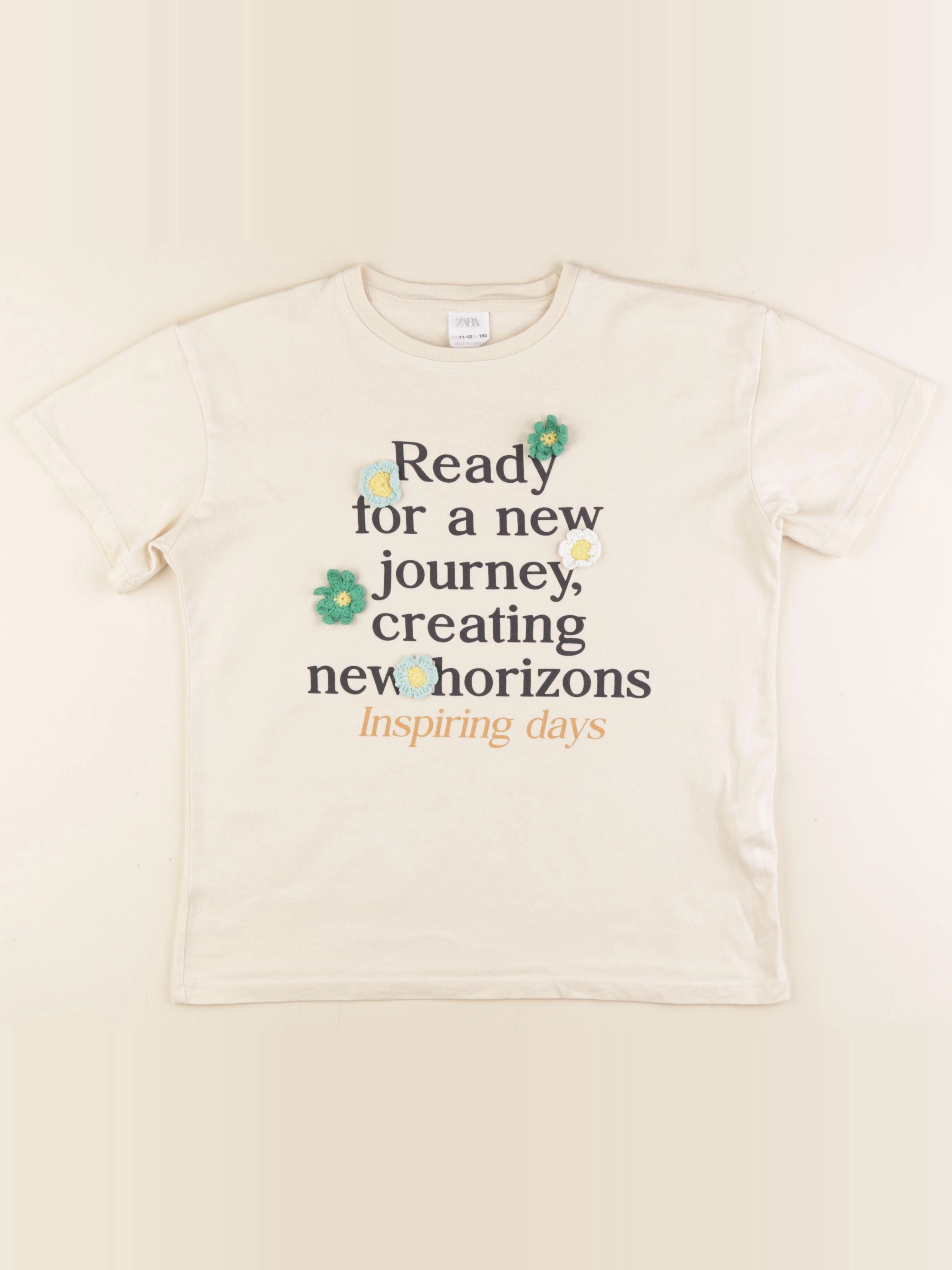 Zara - tee-shirt beige - 11/12 ans