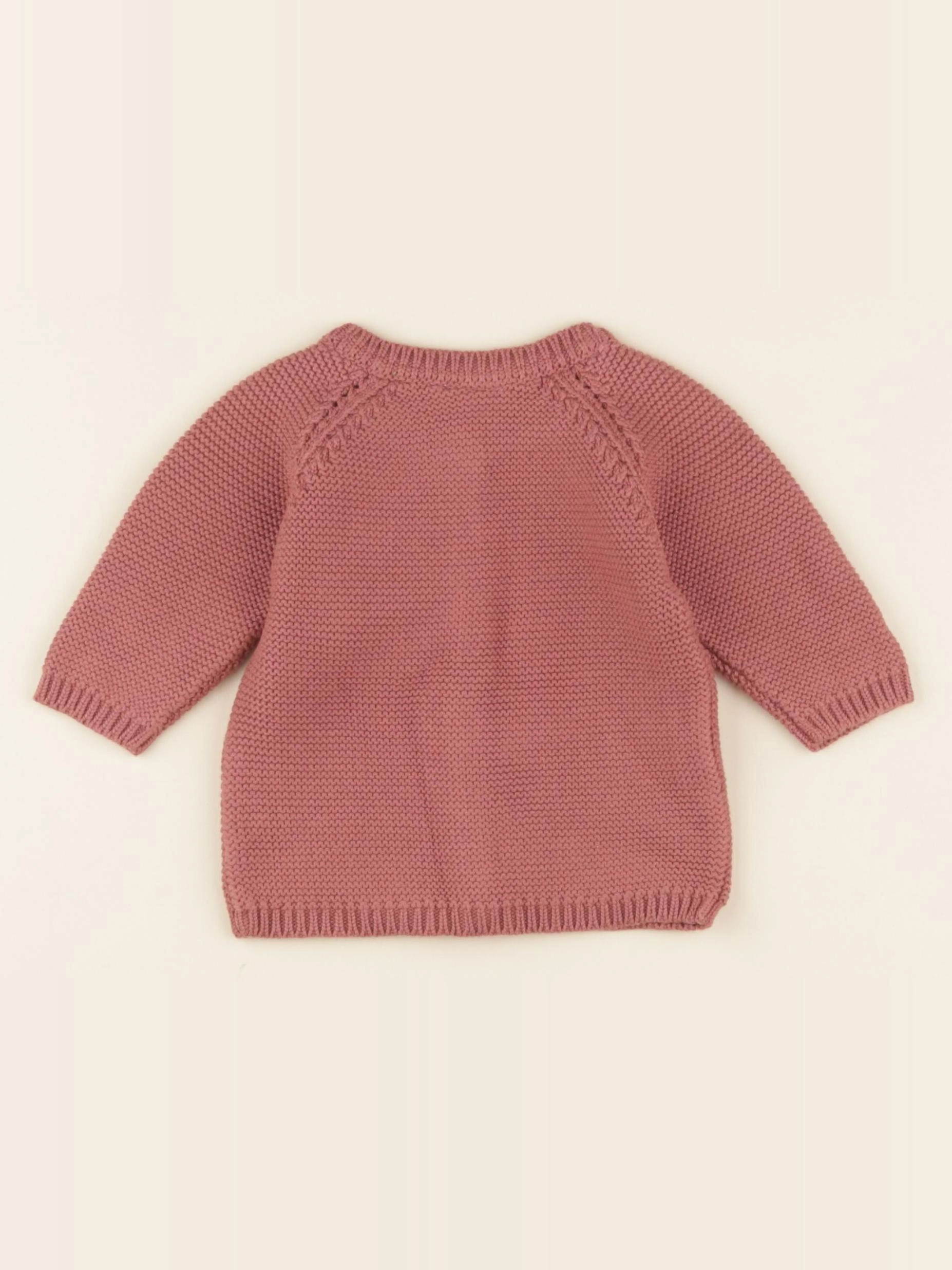 Lililotte - gilet Victoria framboise - 6/9 mois