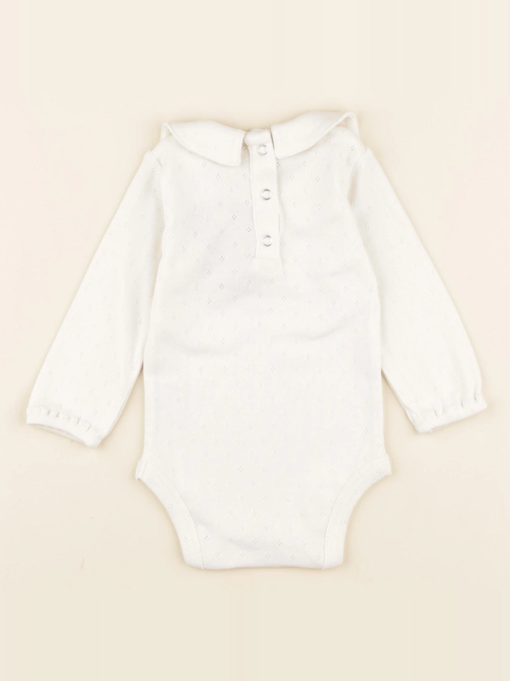 Lililotte - body Pia maille pointelle blanc - 6/9 mois