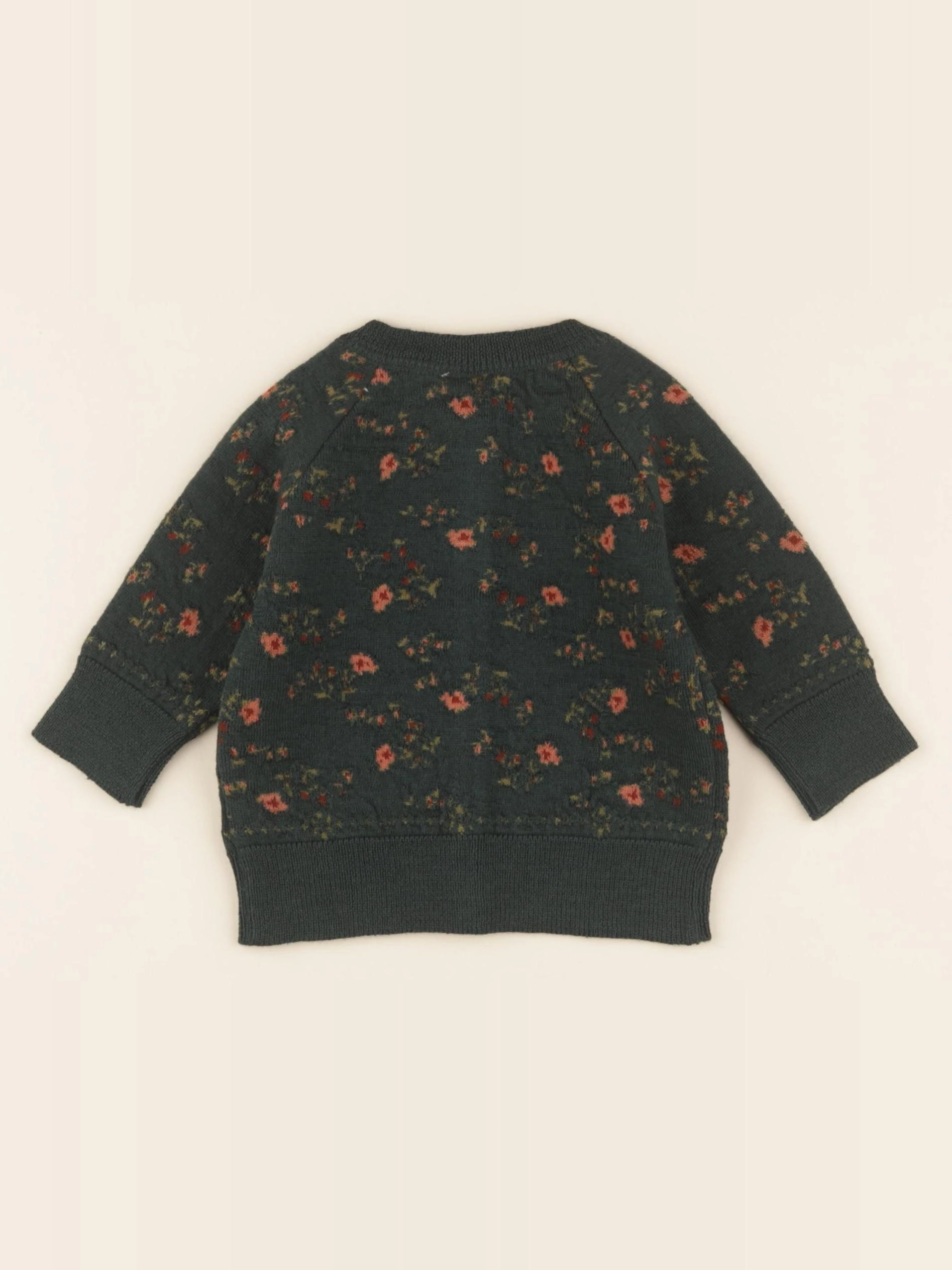 Lililotte - gilet Vicoire jacquard vert - 3/6 mois