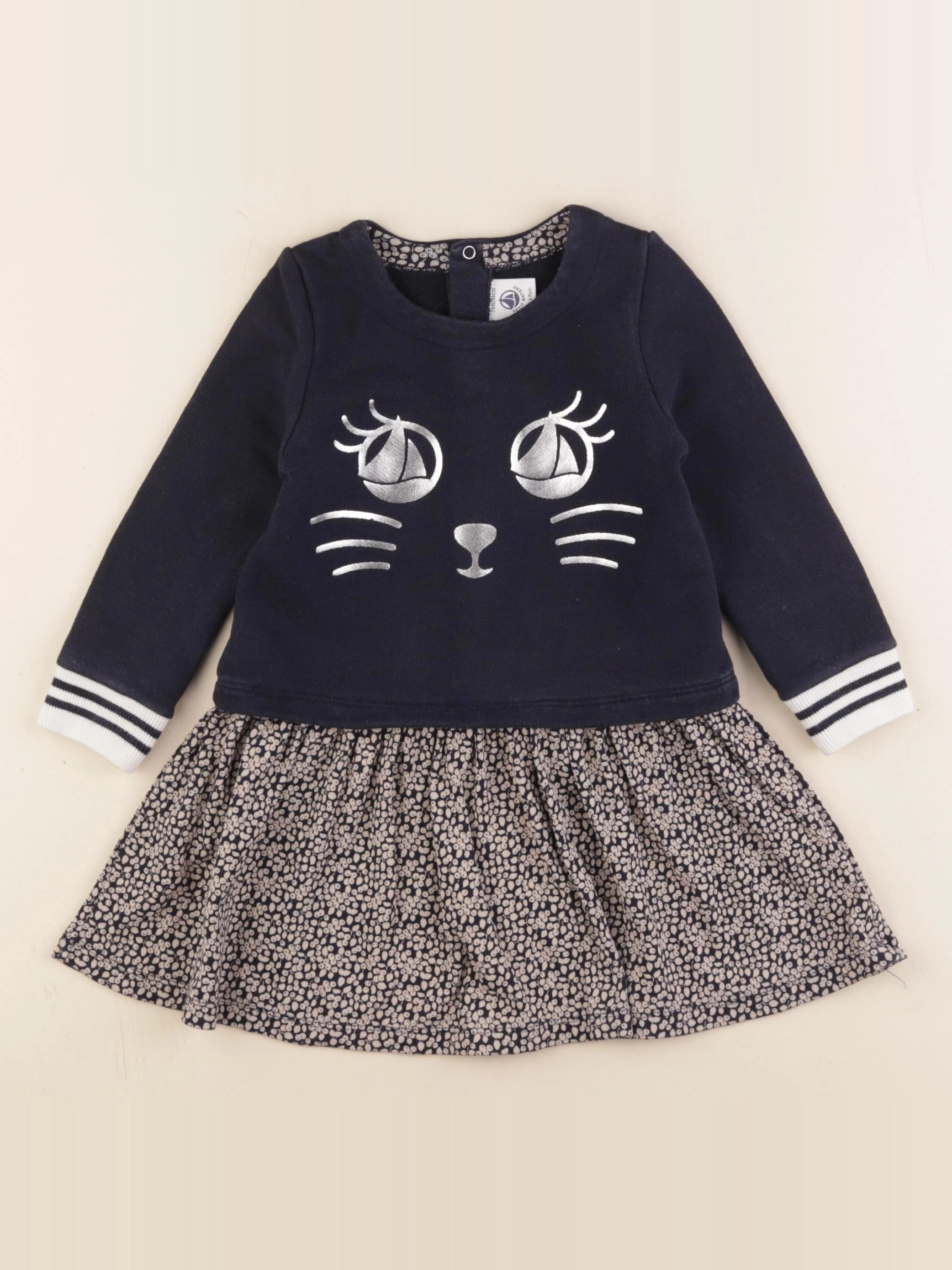 Petit Bateau - robe bleu - 24 mois