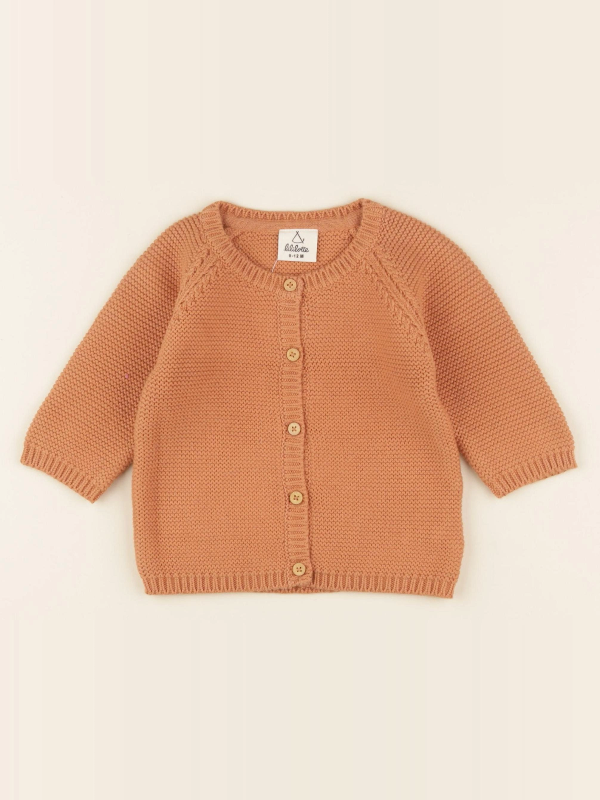 Lililotte - gilet Victoire moka - 9/12 mois