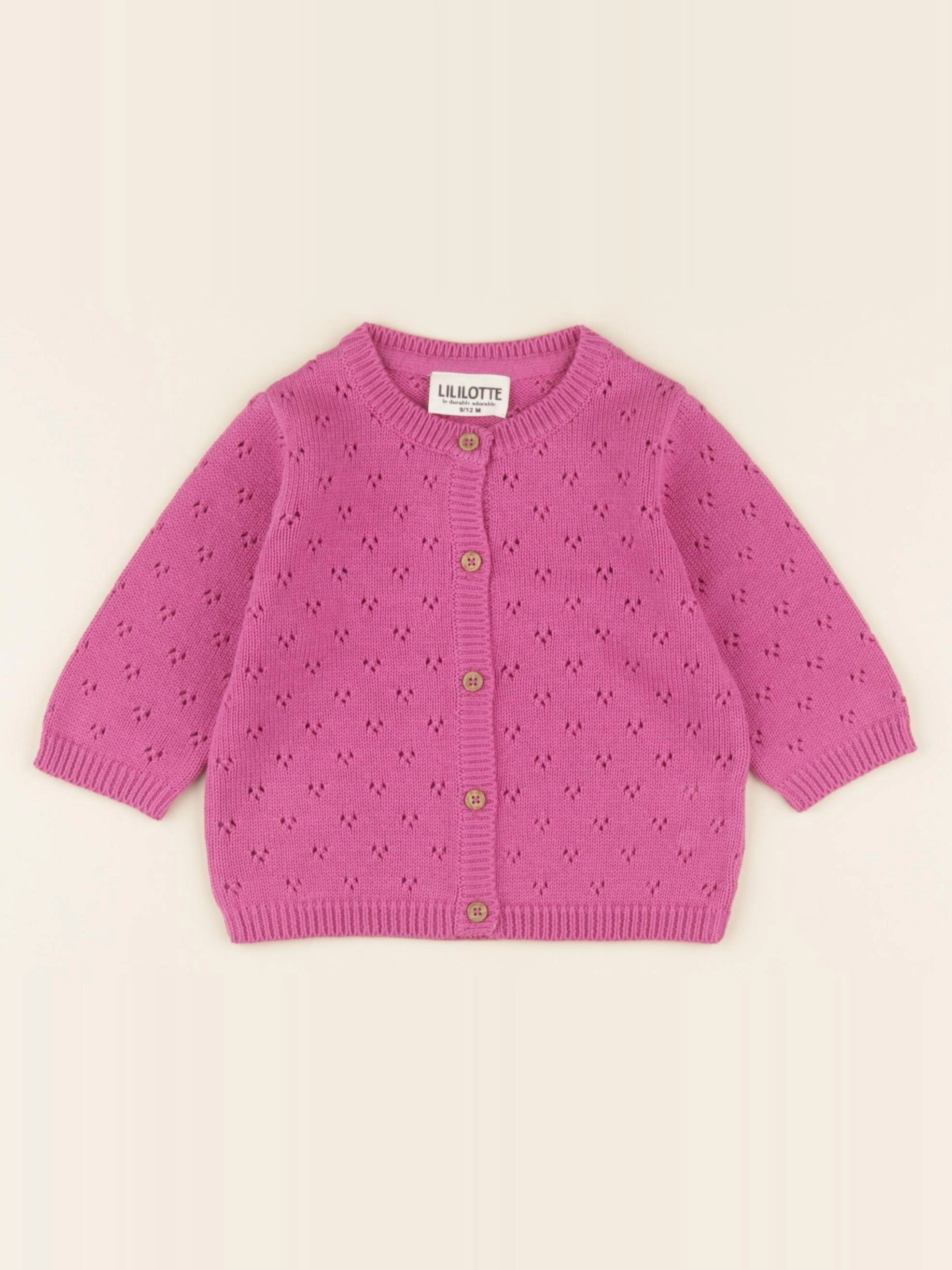 Lililotte - gilet Victoire orchidée - 9/12 mois