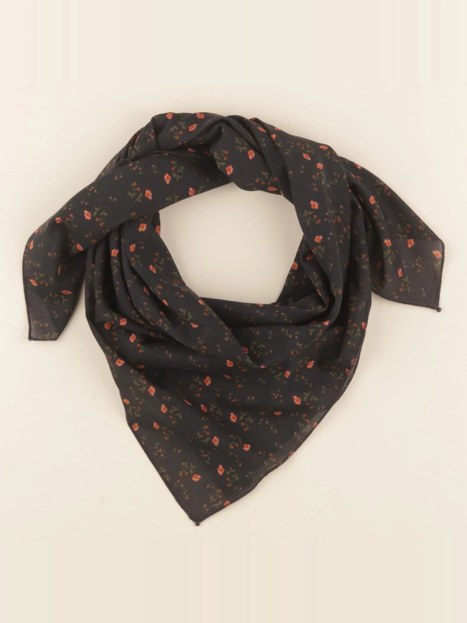 Lililotte - foulard Oscar gris imprimé fleuri 90x90 cm