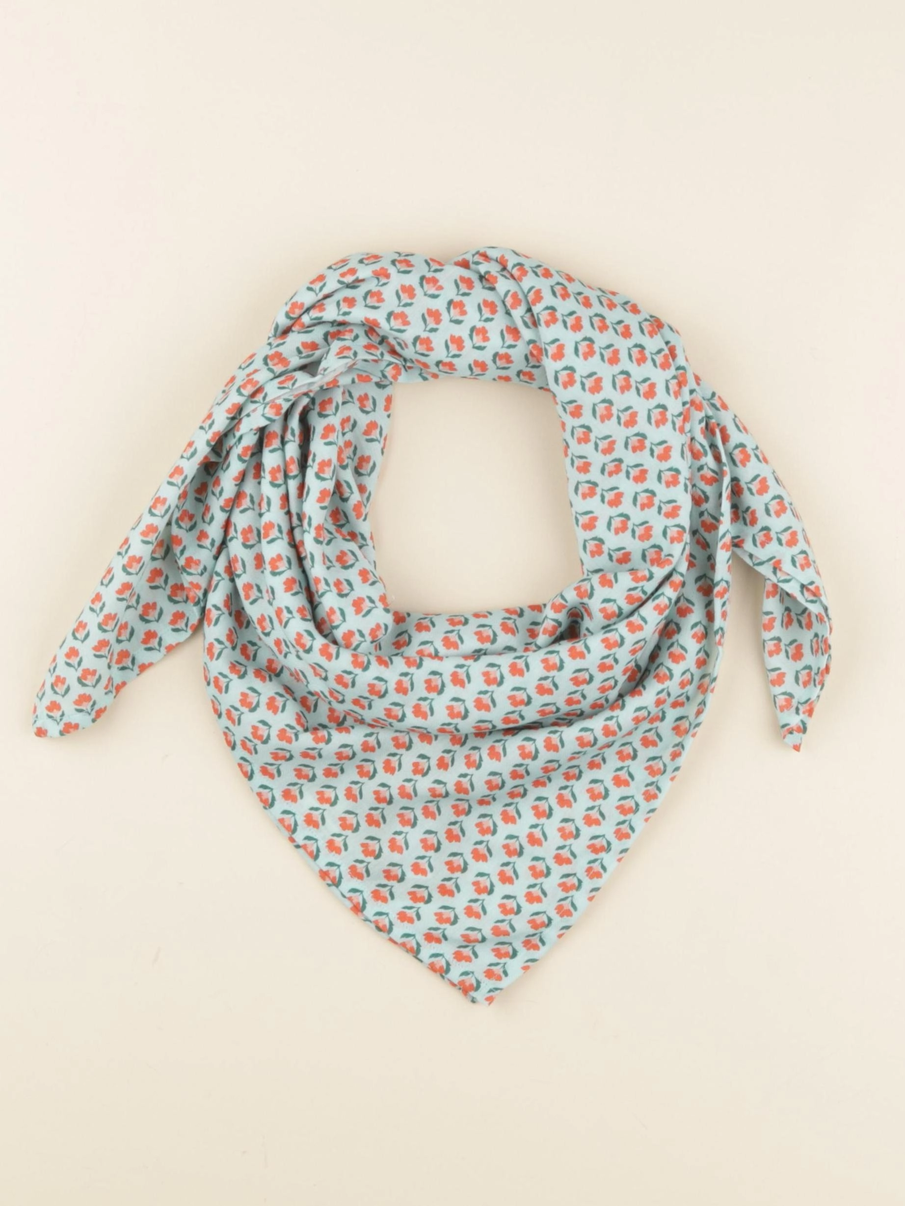 Lililotte - foulard coton imprimé tulipes 90x90 cm