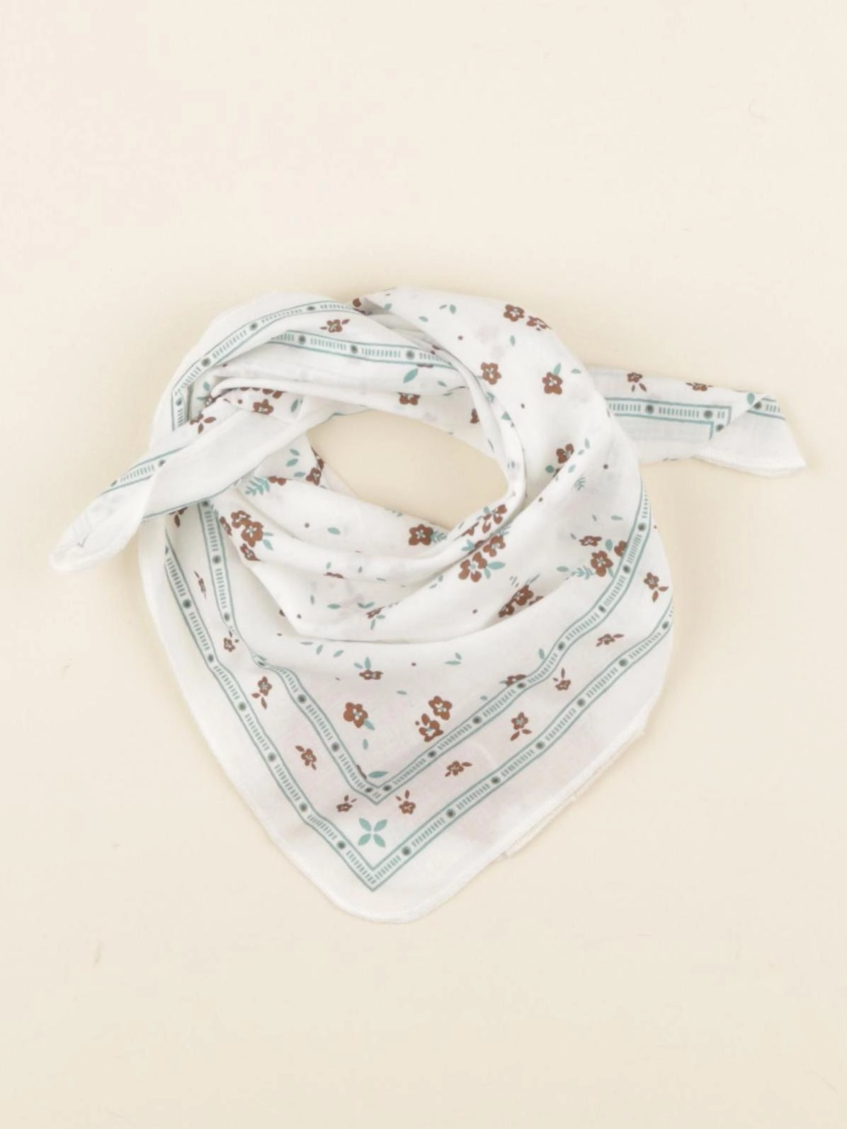 Lililotte - foulard Oscar gris imprimé fleuri 50x50 cm