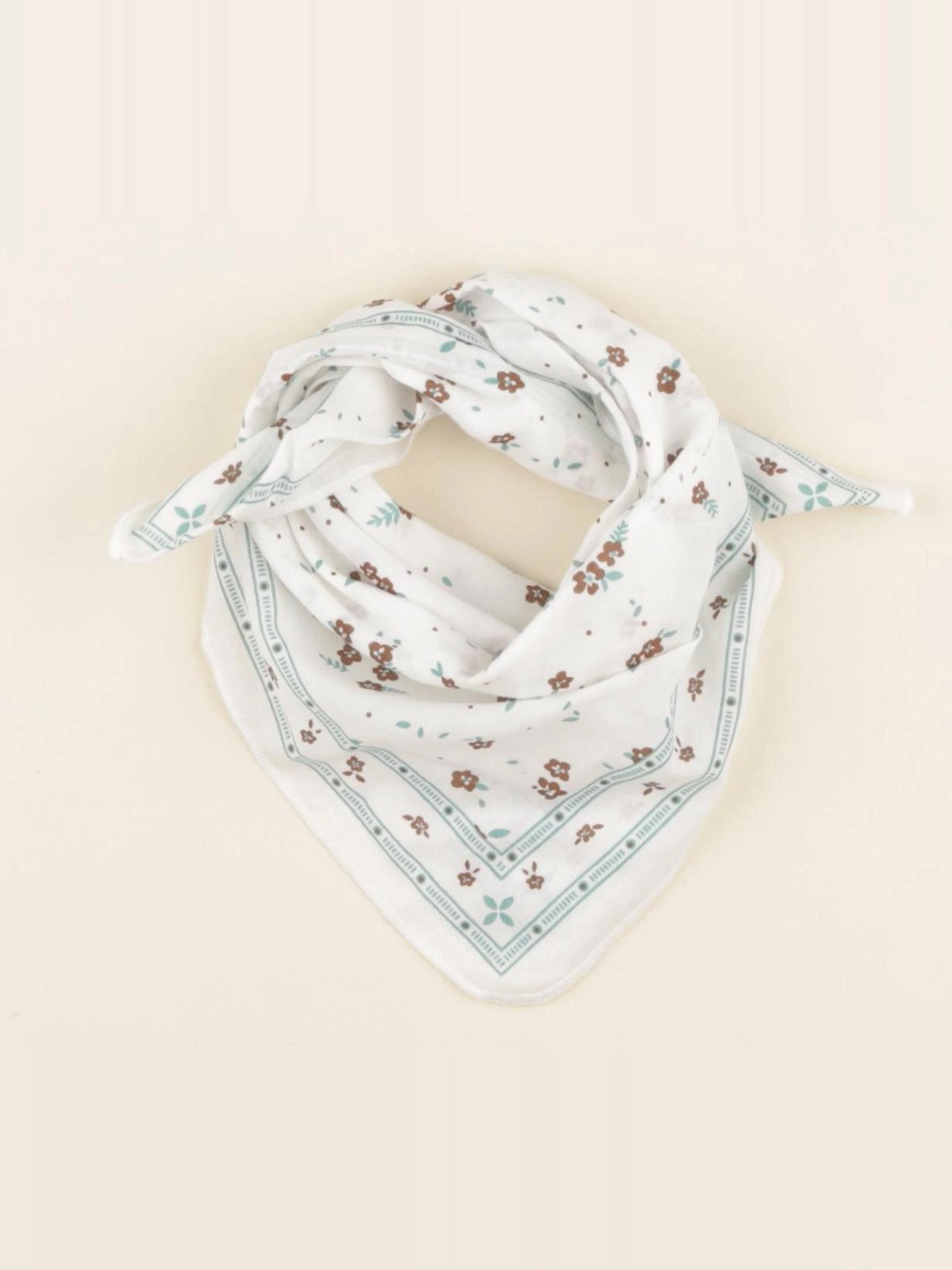 Lililotte - foulard Oscar imprimé écru 50x50 cm