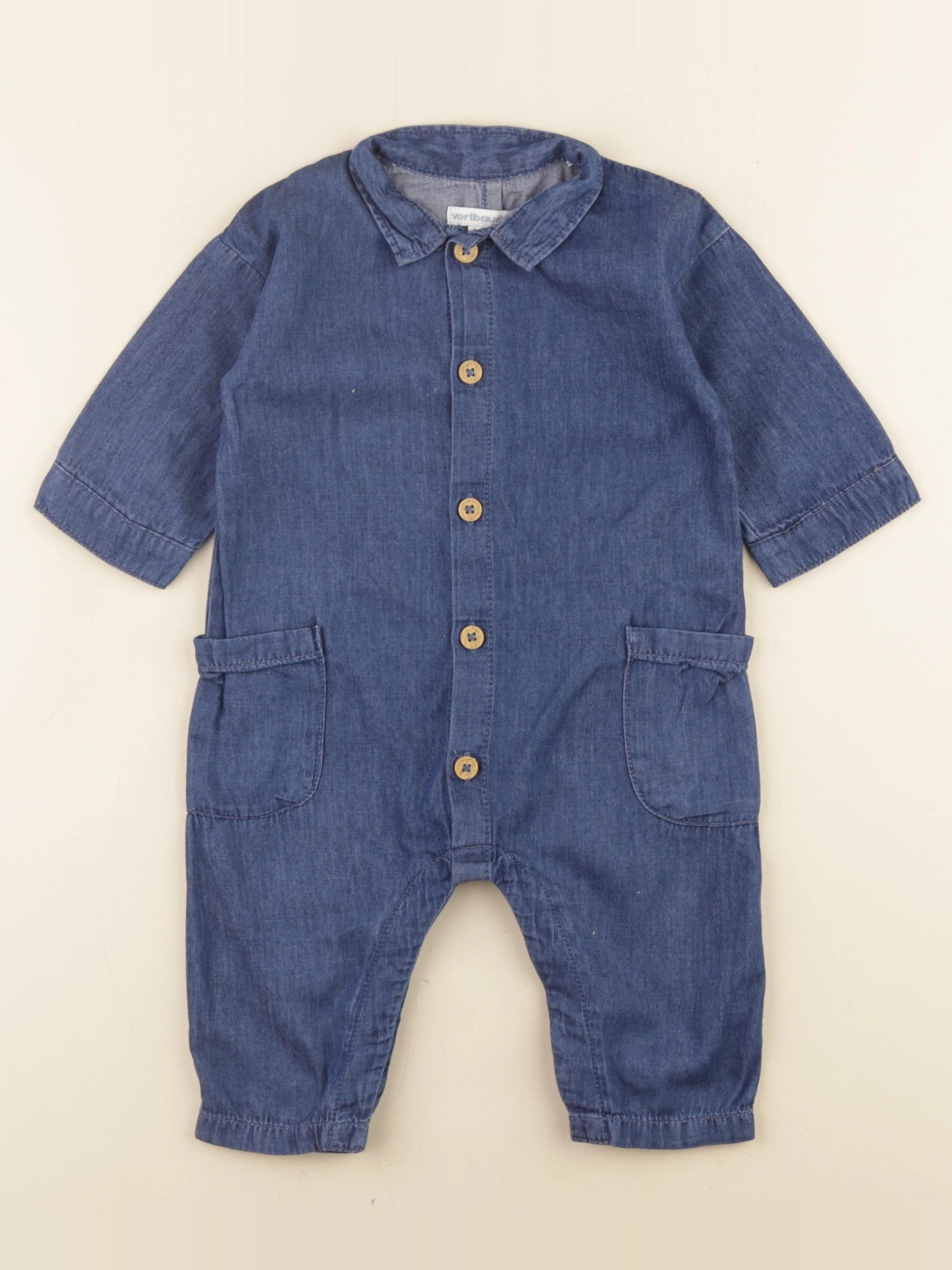 Vertbaudet - combinaison bleu - 9 mois