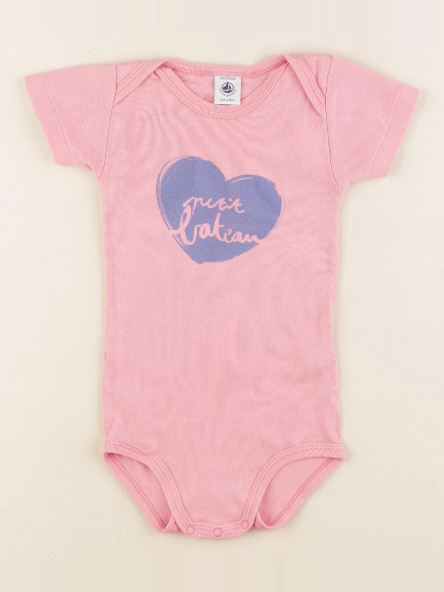 Petit Bateau - body rose - 24 mois