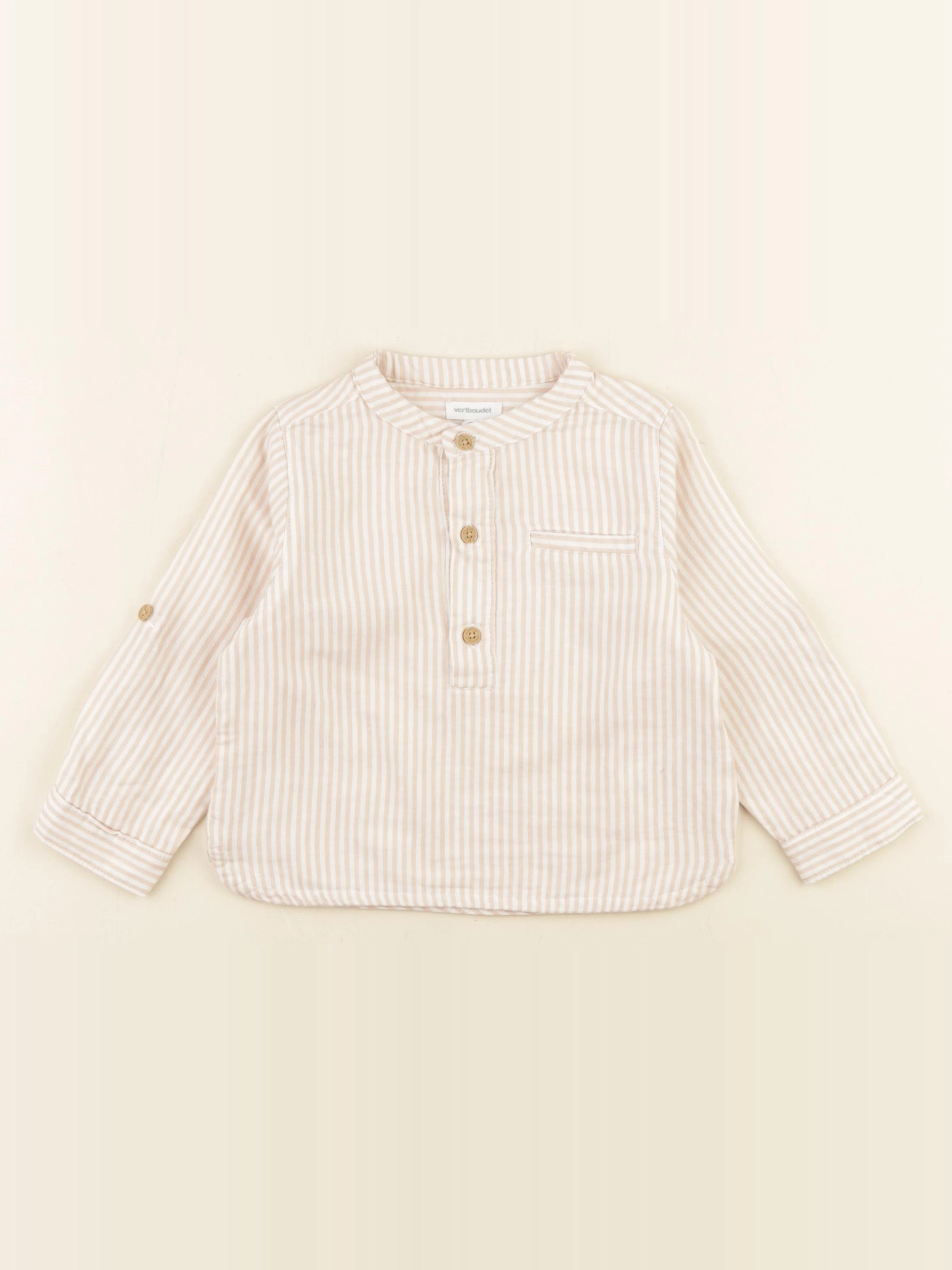 Vertbaudet - chemise beige - 18 mois