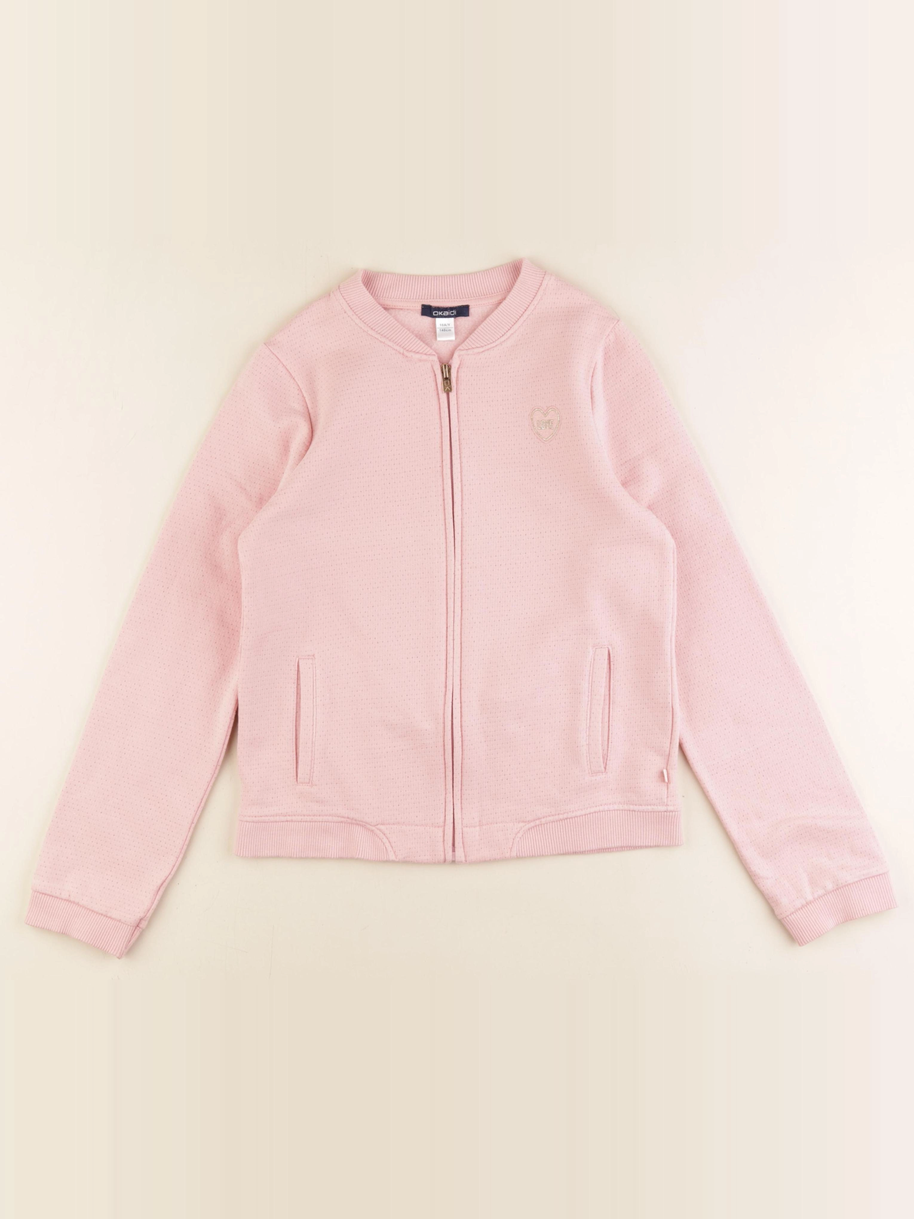 Okaidi - gilet rose, or - 10 ans